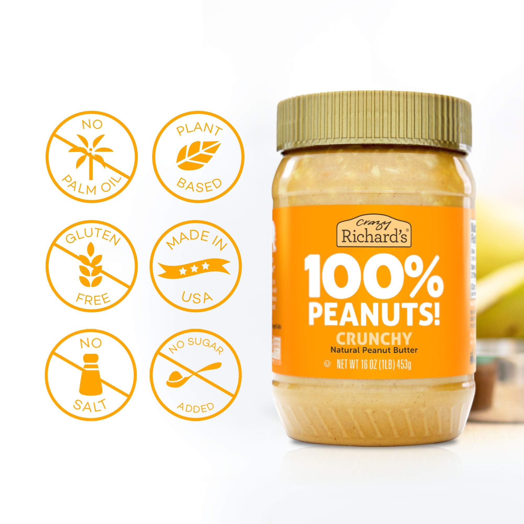 Crazy Richard Peanut Butter, Crunchy, 16 oz