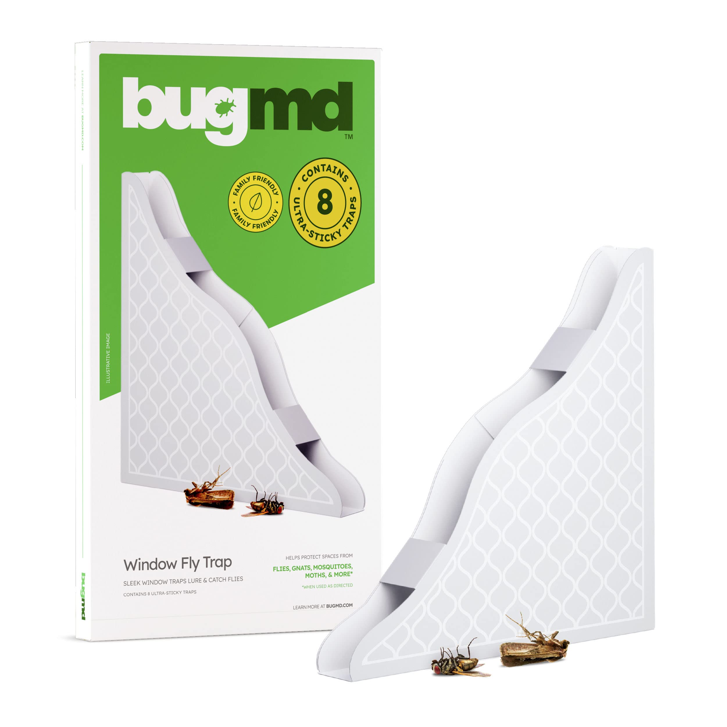 BugMD Fly Traps for Windows - Fly Traps for Indoors Sticky, Indoor Fly Traps, Fly Paper Corners, Indoor Fly Catcher, House Fly Killer Indoor, Indoor Fly Control, Window Fly Tape, Corner Fly Strips