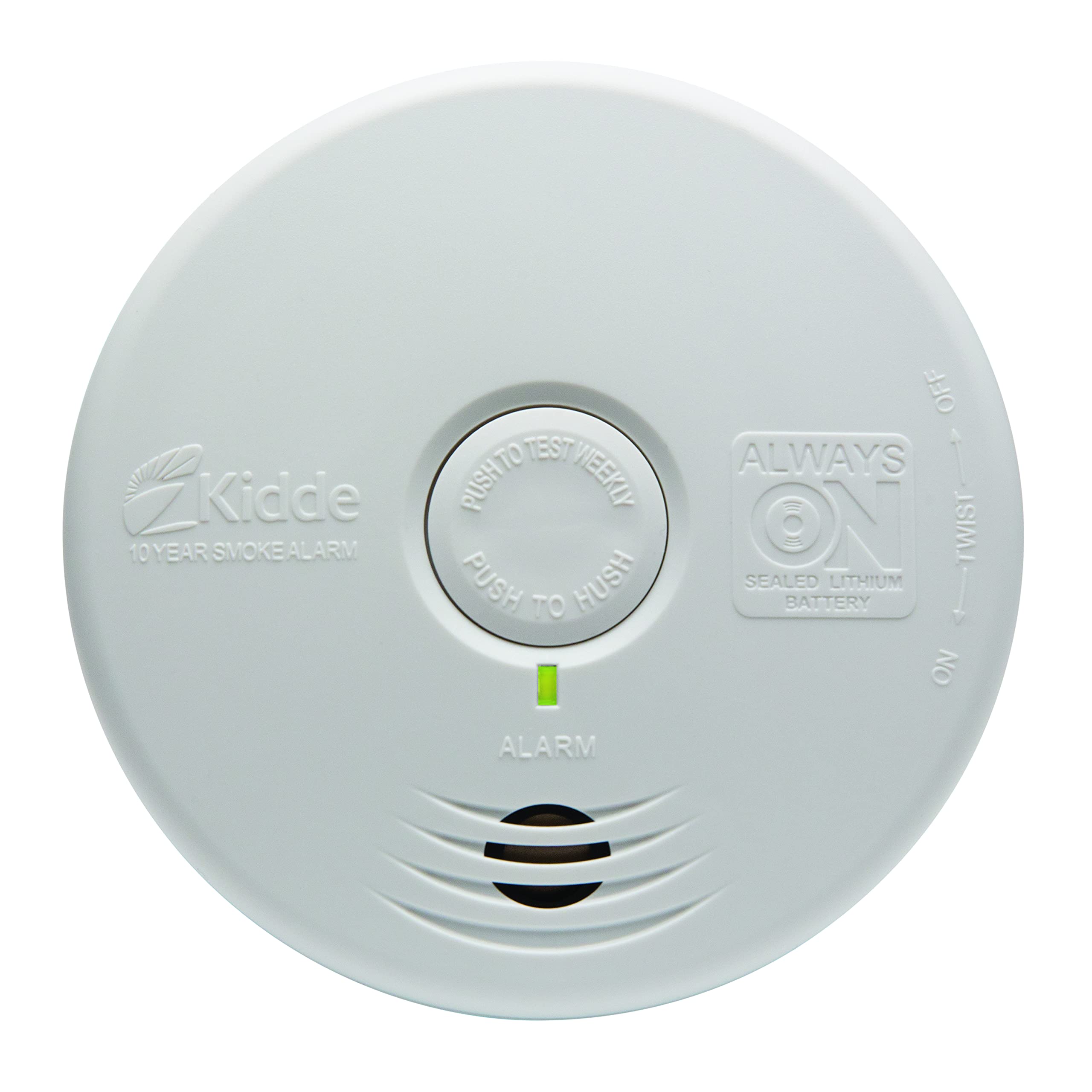 Kidde Smoke Detector, 10-Year Battery, Photoelectric Sensor Smoke Alarm