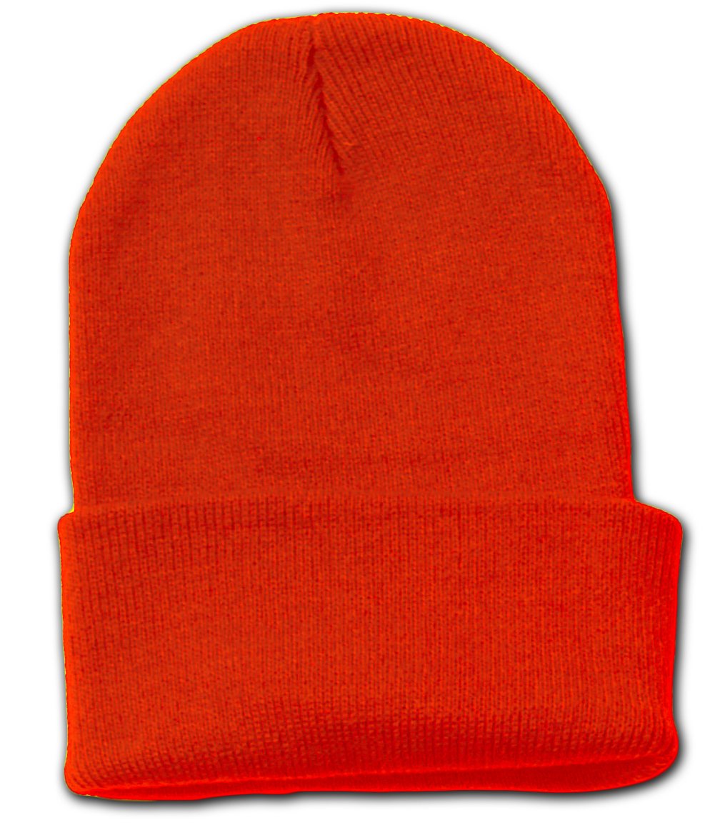 TOP HEADWEAR Long Cuff Beanie Cap, Orange