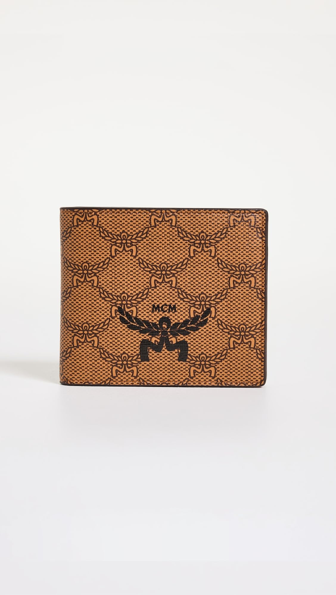 MCM Men's Lauretos Coated Canvas Small Wallet, Cognac, Tan, Print, One Size