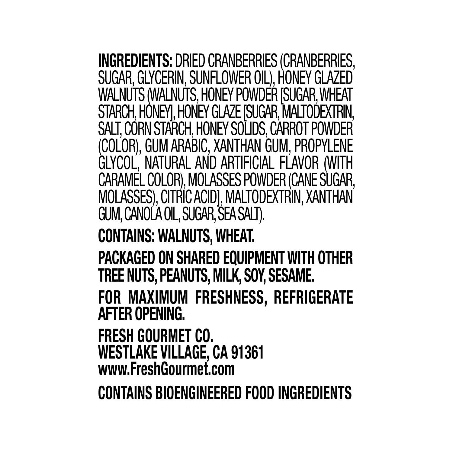 Fresh Gourmet Dried Cranberries & Glazed Walnuts | 3.5 Ounce, Pack of 9 | Crunchy Snack and Salad Topper