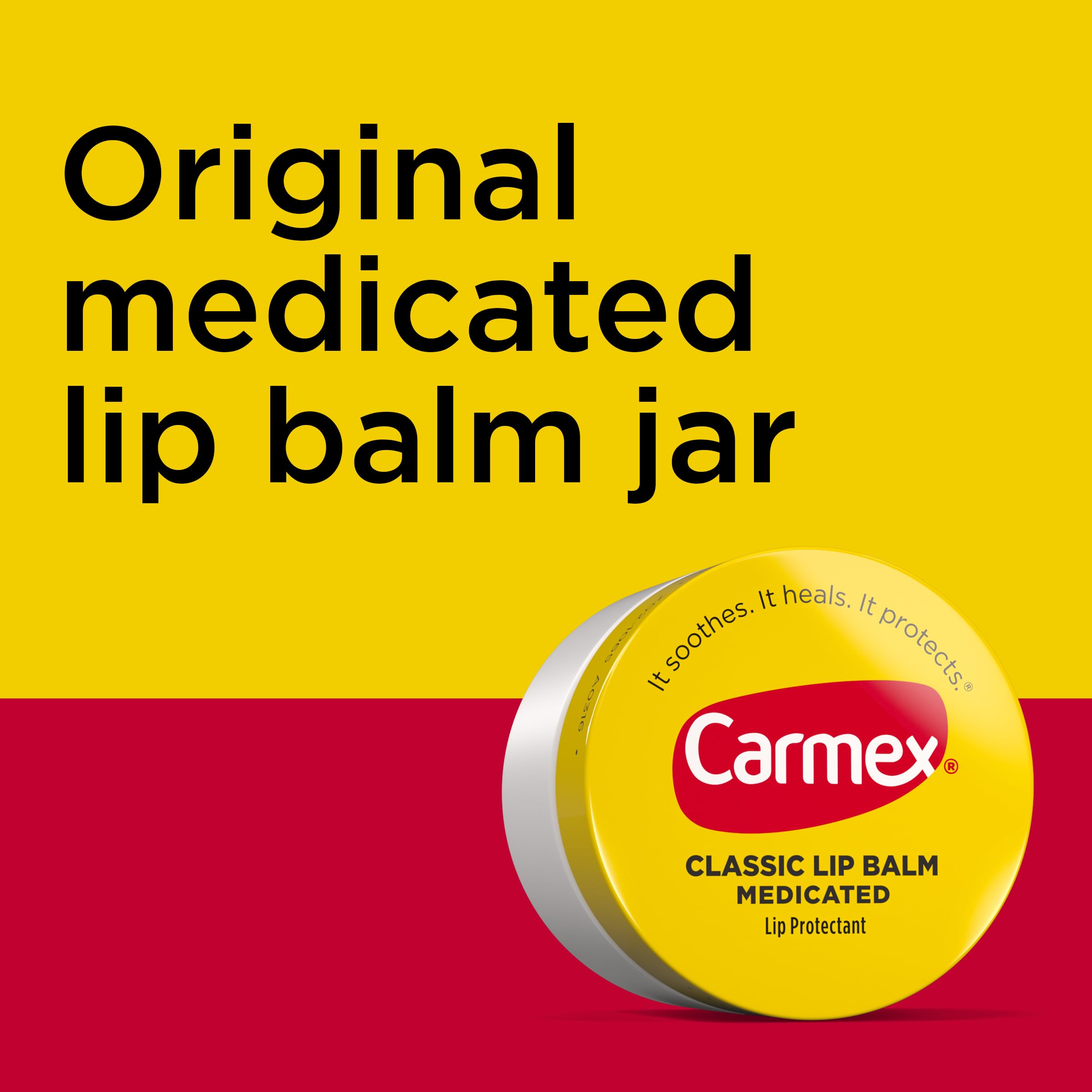 Carmex Medicated Lip Balm Jar, Lip Moisturizer for Dry, Chapped Lips, 0.25 OZ - (4 Packs of 3)