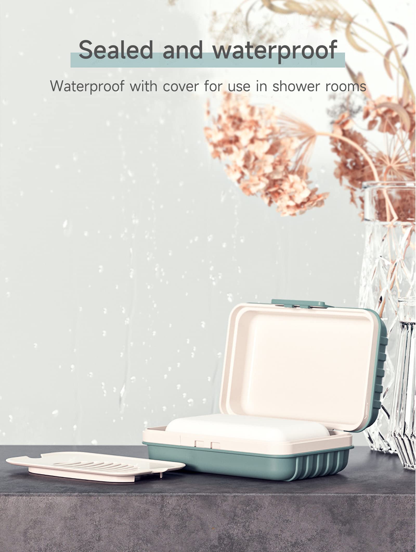 Doter Travel Soap Dish with Lid - Draining Soap Bar Holder - Travel Soap Container - Portable Soap Case for Traveling, Camping, Outdoor, Gym, Bathroom,Travel Essentials