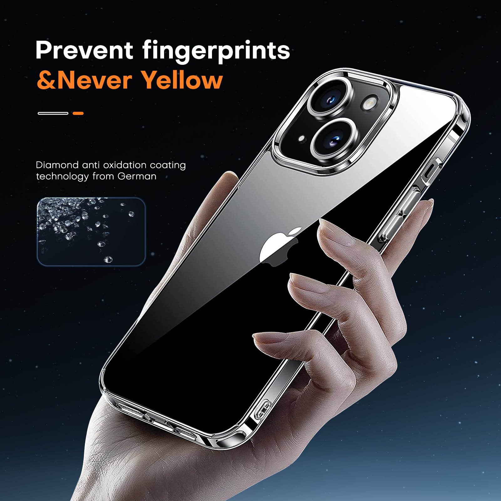 AEDILYS for iPhone 15 Case Clear, iPhone 15 Phone Case[Not Yellowing] [15FT Mil-Grade Protection] Slim Shockproof Phone Cases for iPhone 15 Case - HD Clear