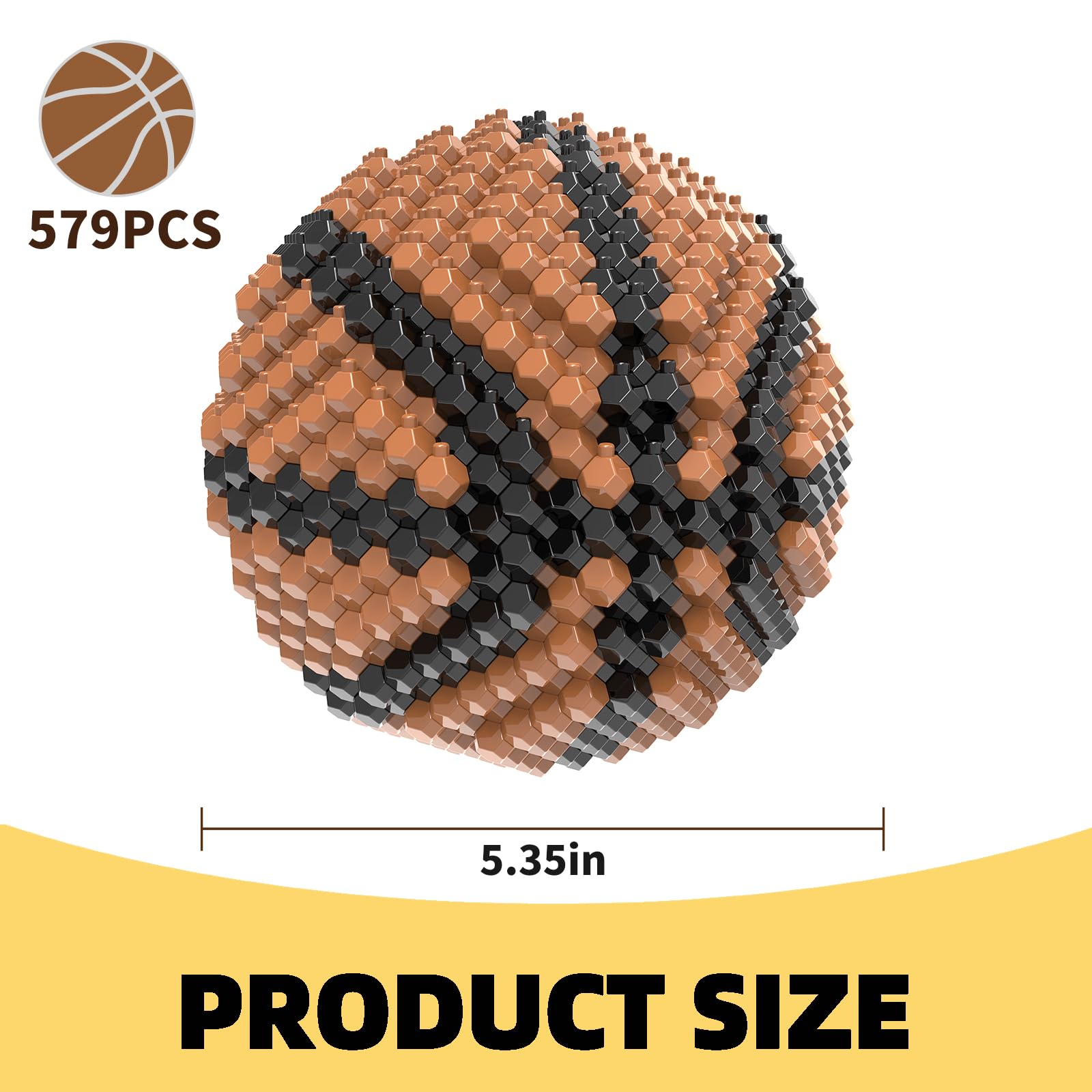 KADELE Basketball Block Set, Adults challenging STEM Block Decorations, Miniature 3D Educational Toys for Ages 16 and Above,(579 Pieces)
