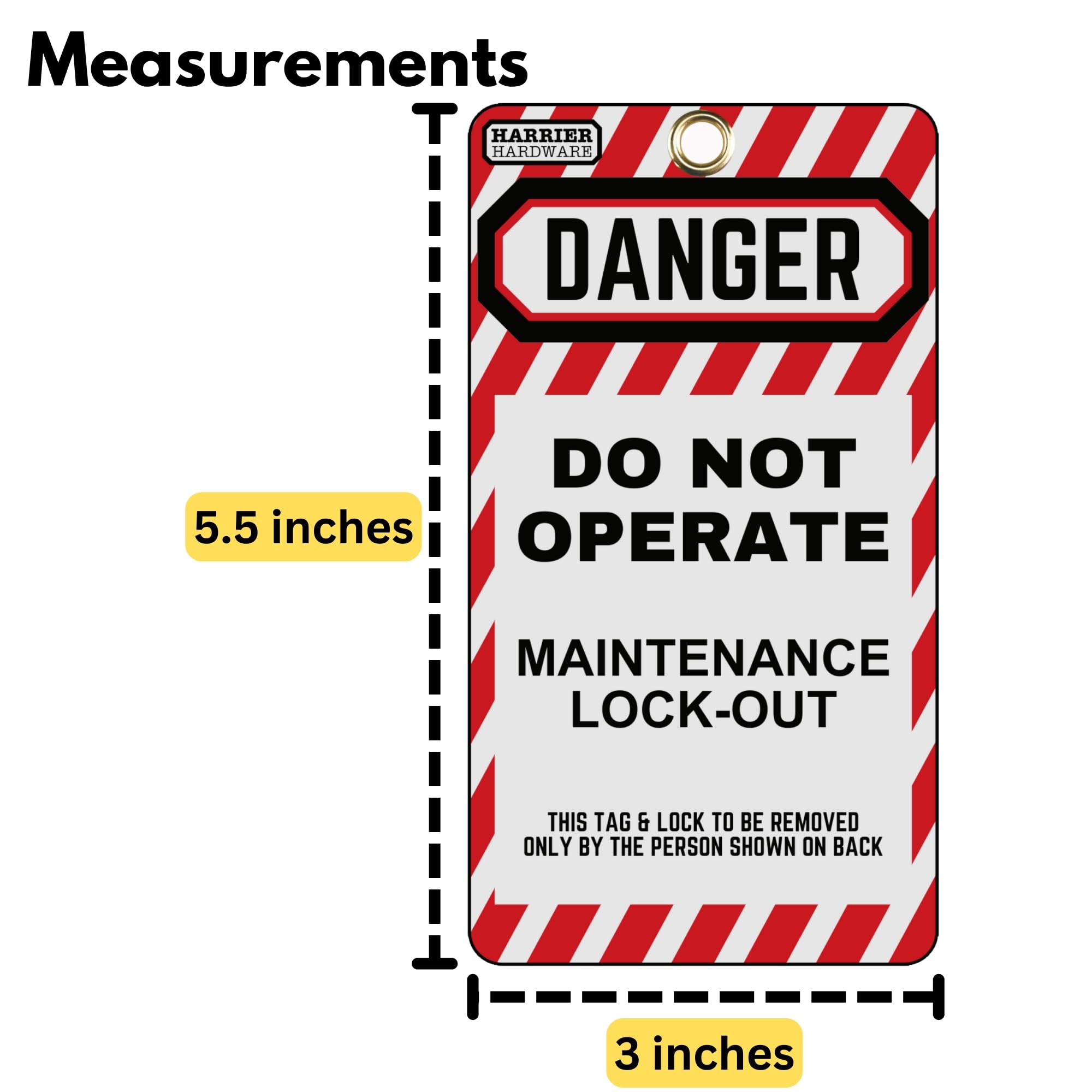 Harrier Hardware 40-Pack Lockout Tagout Tags, 3 x 5.5-inch, OSHA Compliant Lock Out Tags