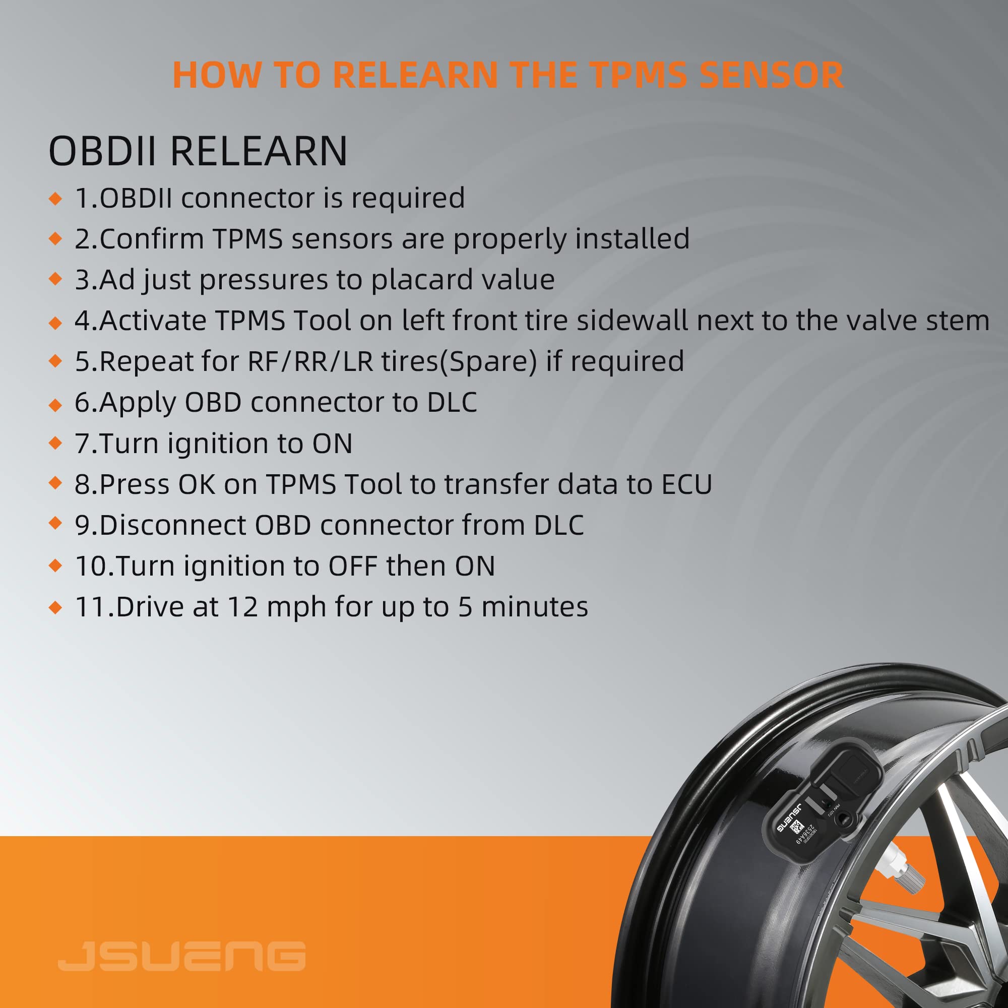 Jsueng TPMS Sensor fit Toyota Scion Pontiac Lexus, Camry Rav4 Highlander Yaris Corolla, 315MHz Tire Pressure Monitoring System Sensors Replaces#42607-33021 PMV-107J 42607-33011 42607-06011 (4 Pack)