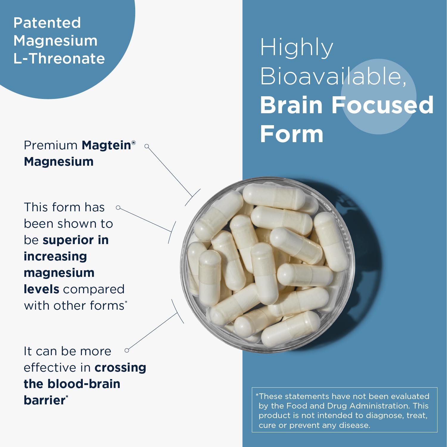 Designs for Health NeuroMag Magnesium L-Threonate - Chelated Magnesium Supplement from Magtein for Brain Health & Cognitive Function - Bioavailable Magnesium L Threonate (90 Vegan Capsules)