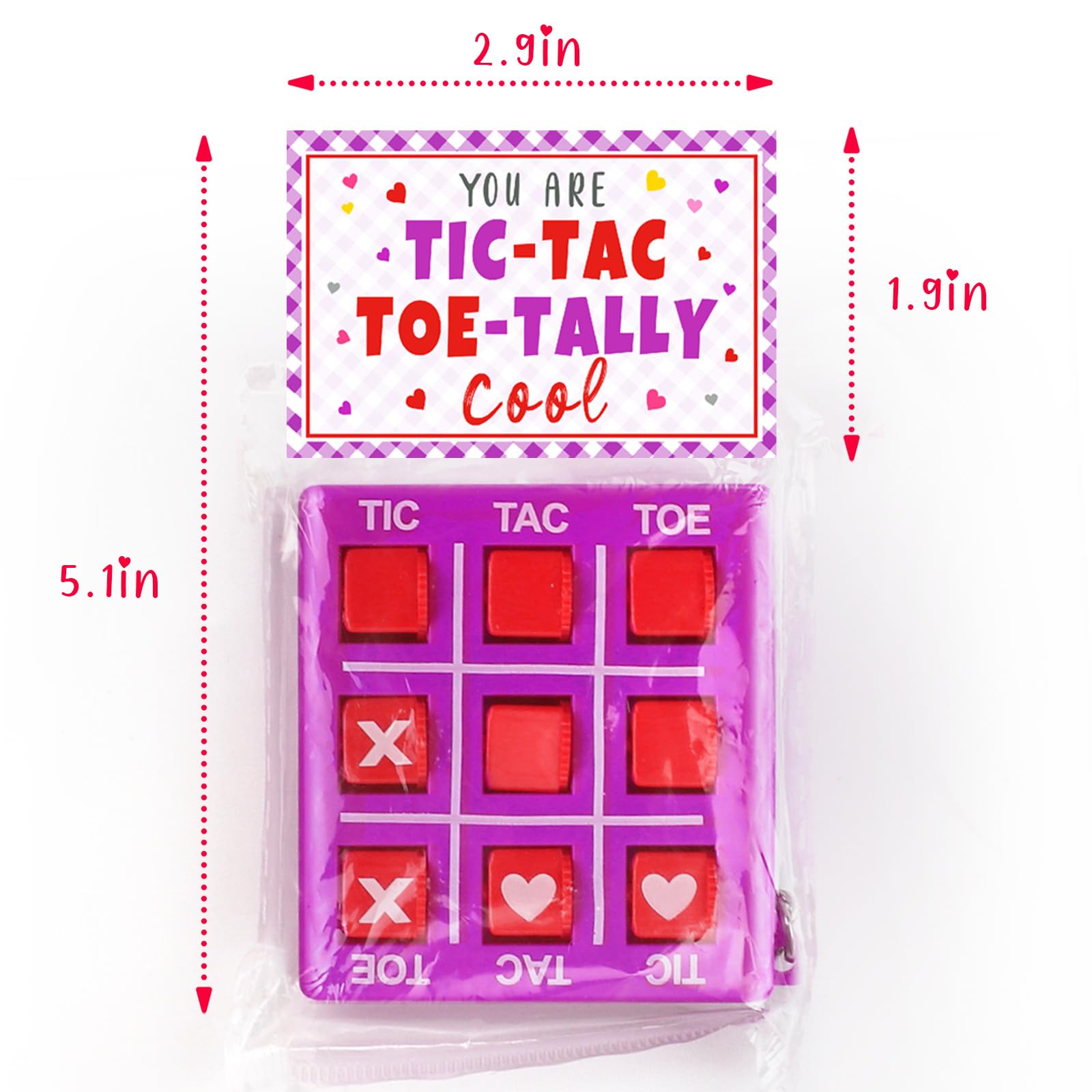 ORIENTAL CHERRY Valentines Day Gifts for Kids - 24 Pack Valentines Cards with Tic Tac Toe Keychains - Valentine Gift Exchange for School Class Classroom Party Favors Boys Girls