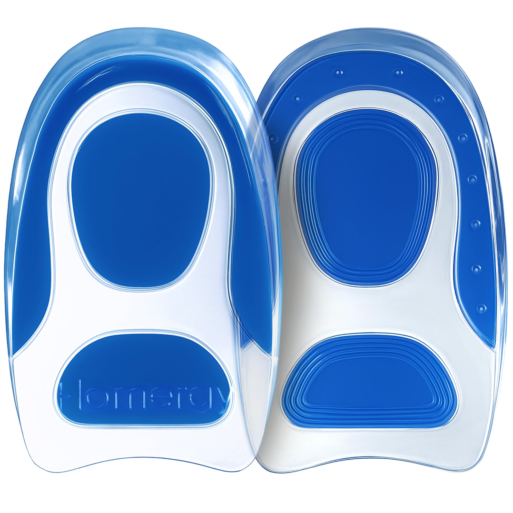 Advanced Heel Cups for Heel Pain Relief - Walk & Stand All Day in Comfort from Plantar Fasciitis, Achilles Tendonitis & Heel Spurs, Upgraded Gel Heel Inserts 2-Pack for Men & Women, Homergy
