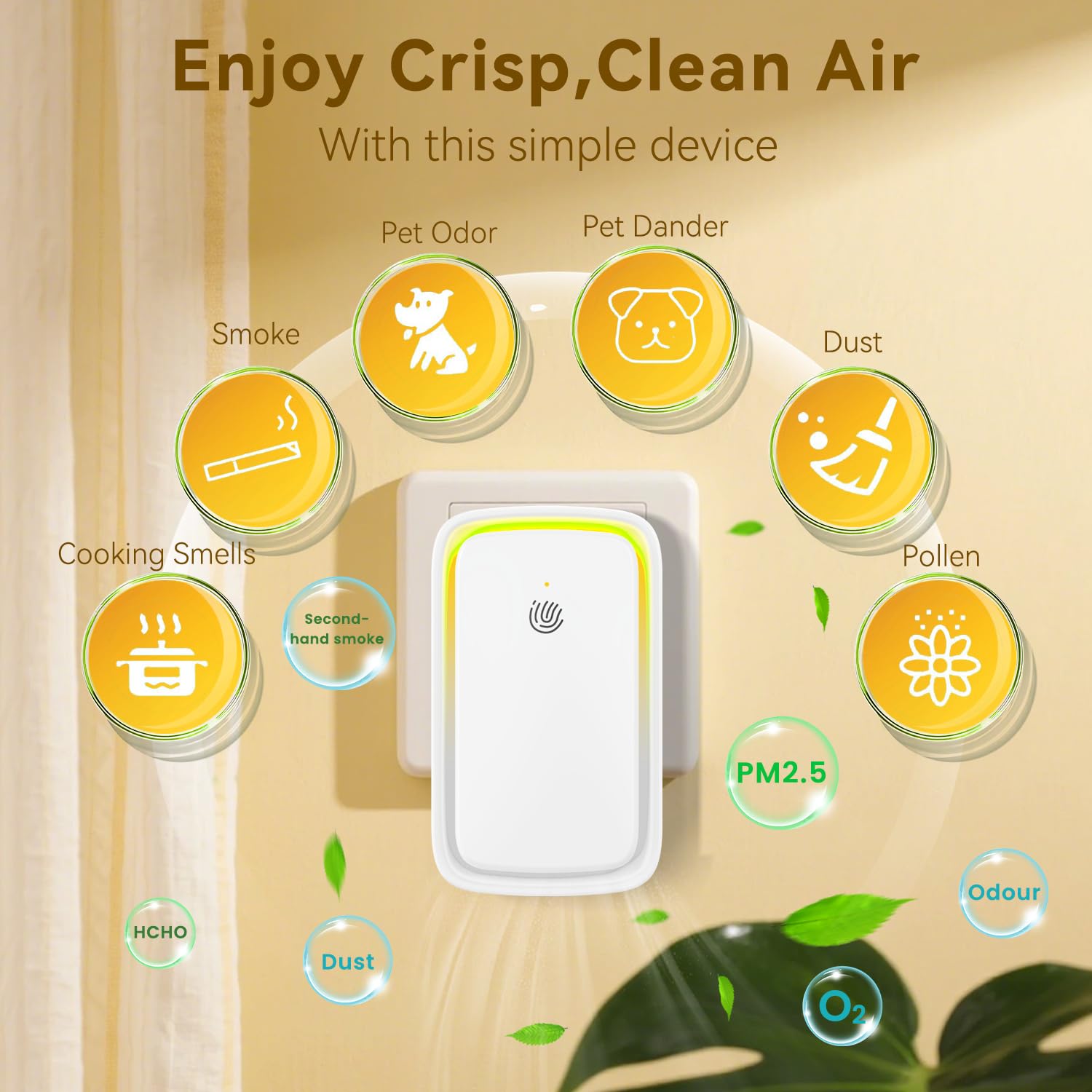 4Pack Air Ionizer for Home Negative Ion Air Purifier Plug In, Quiet Air Freshener Mini Portable Filterless Air Cleaner for Bedroom, Office (4Pack)