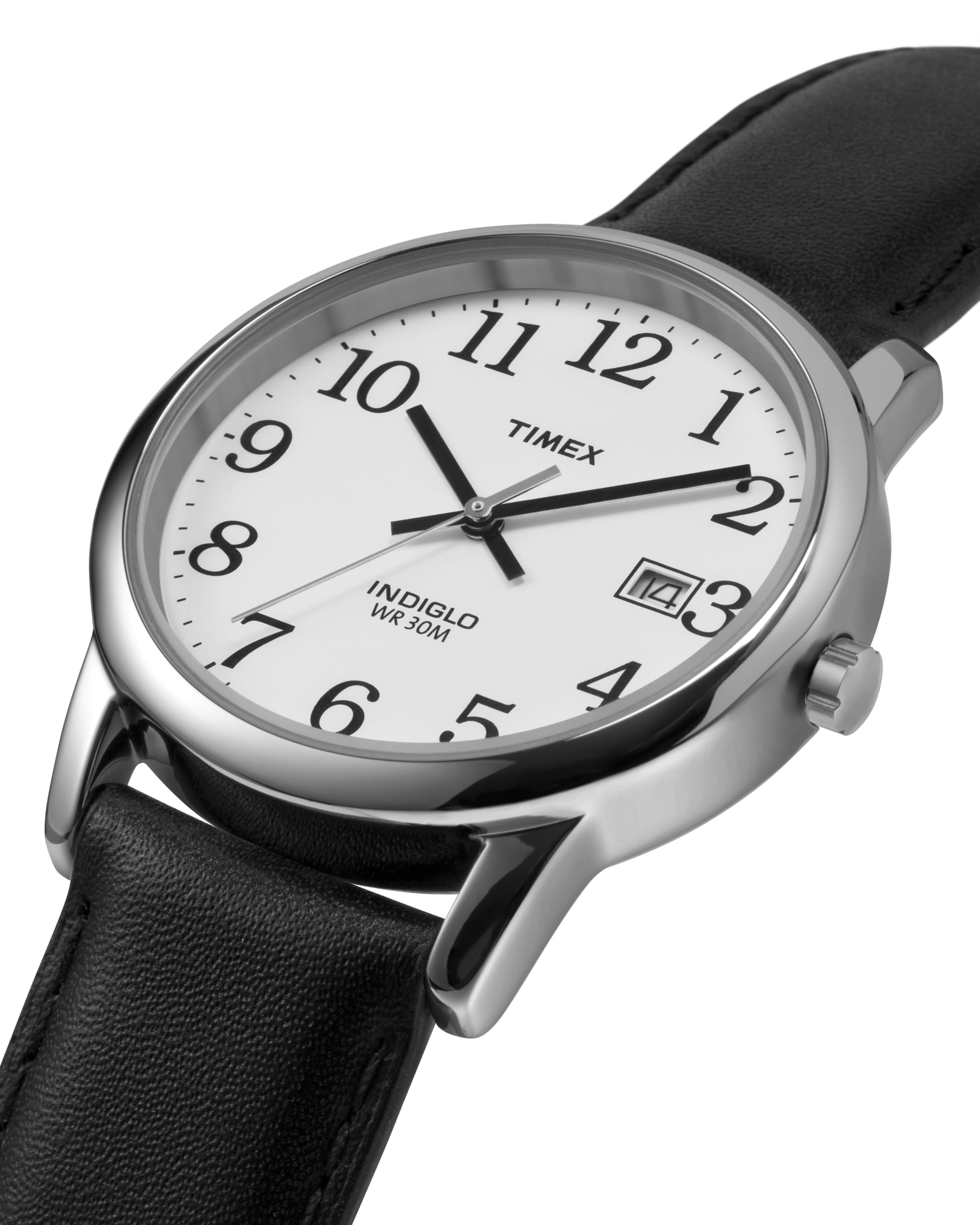 Timex T2H281 Easy Reader 35mm Black Leather Strap Watch