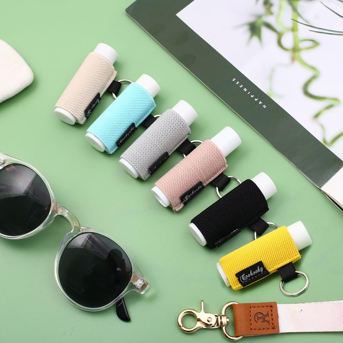 COOKOOKY Chapstick Holder Keychain Cute Minimalist Design Lip Balm Keychain Holder