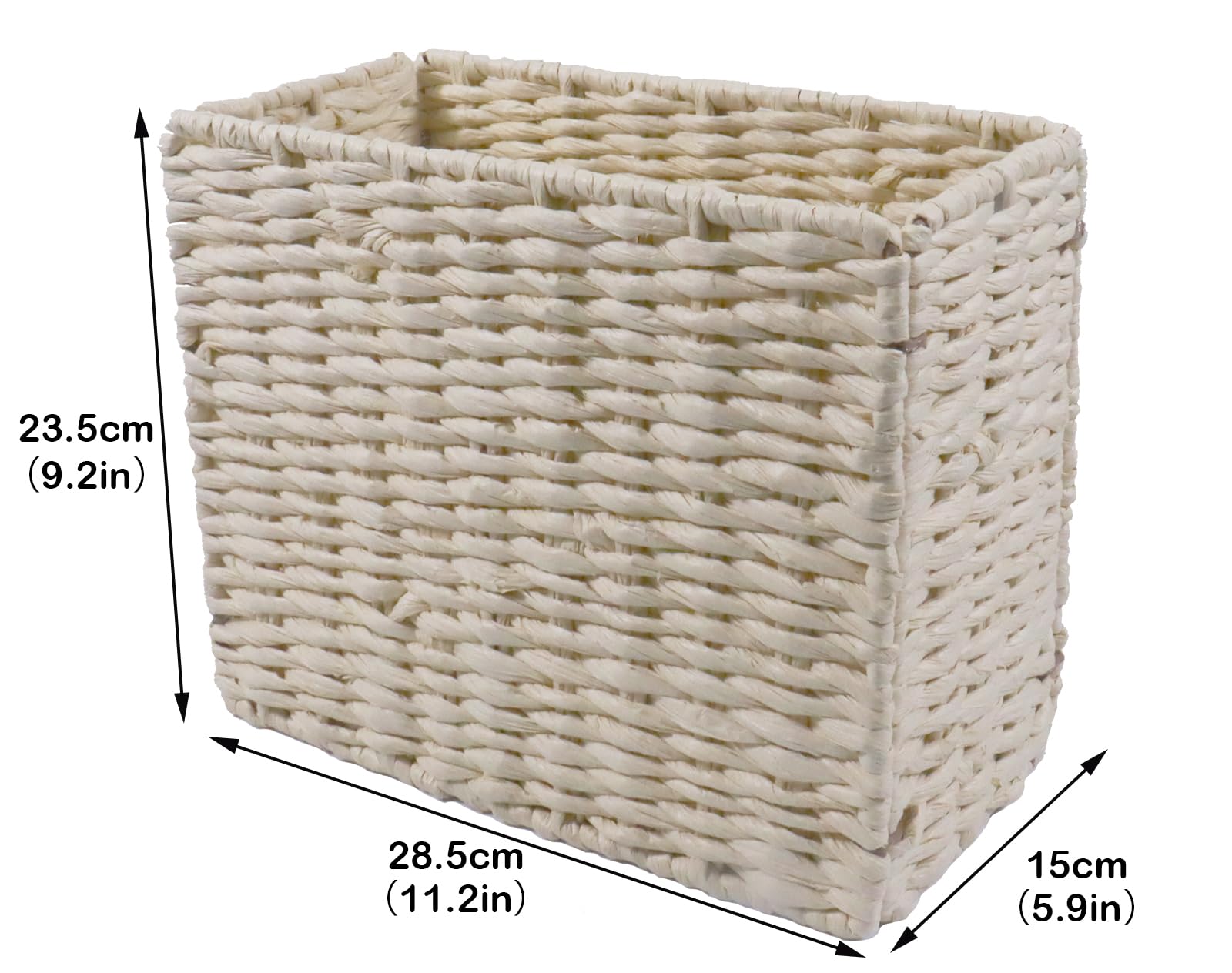 Brabtod Dog Toy Basket Rectangle Dog Toy Bin Wicker Basket Dog Organizer Farmhouse Decor Rattan Basket Water Hyacinth Basket for for Dog Toys/Pet Supplies