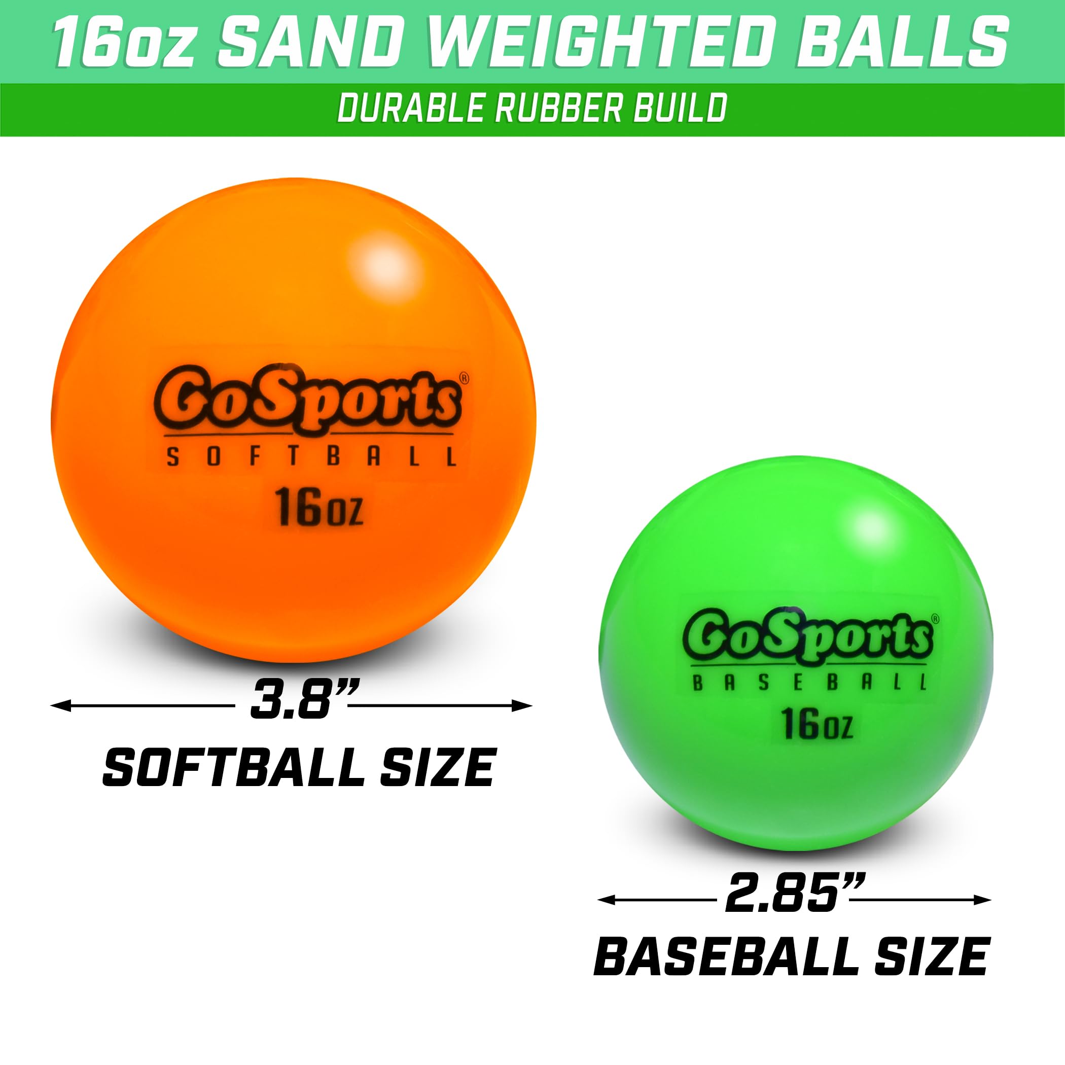 GoSports 2.8 inch Weighted Training Baseballs - Hitting & Pitching Training for All Skill Levels - Improve Power and Mechanics