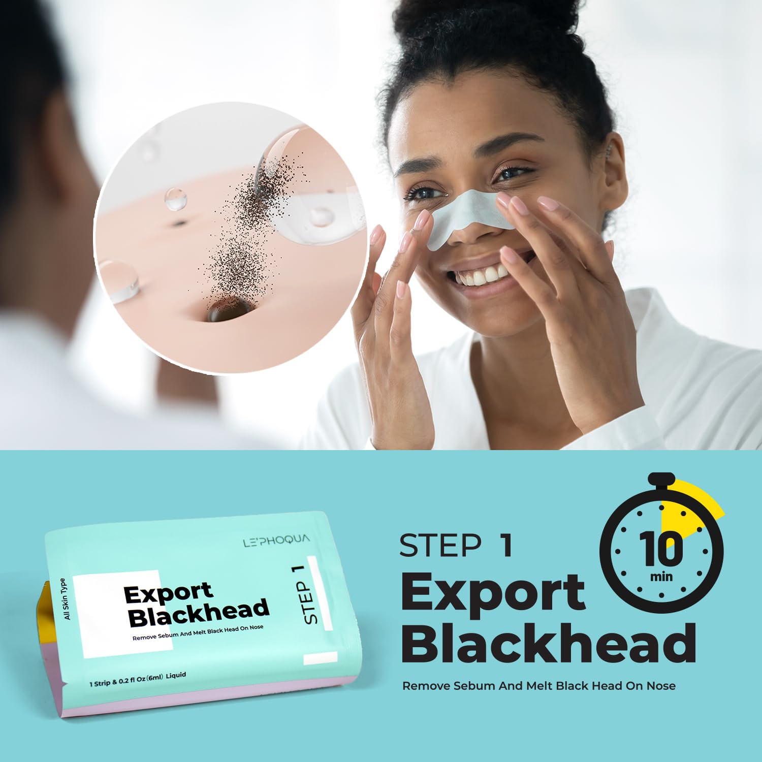 Nose Strips Blackhead Remover - Deep Cleansing Charcoal Nose Pore Strips for Effective Pore Treatment and Blackhead Extraction, Clear Blackhead 3-Step Kit, Pore Melting&Soothing Sheets(5 pack)