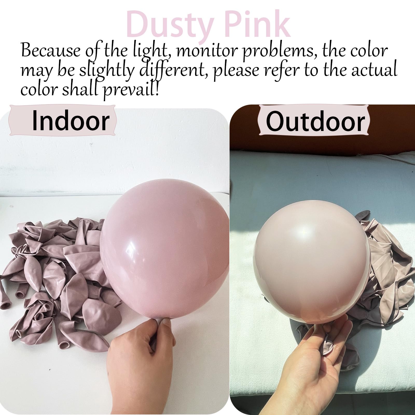 Scmdoti Dusty Pink Balloons - Different Sizes 18, 12, 10, 5 Inches - Pink Balloon Garland Arch for Birthday, Baby Shower, Wedding, Graduation Parties