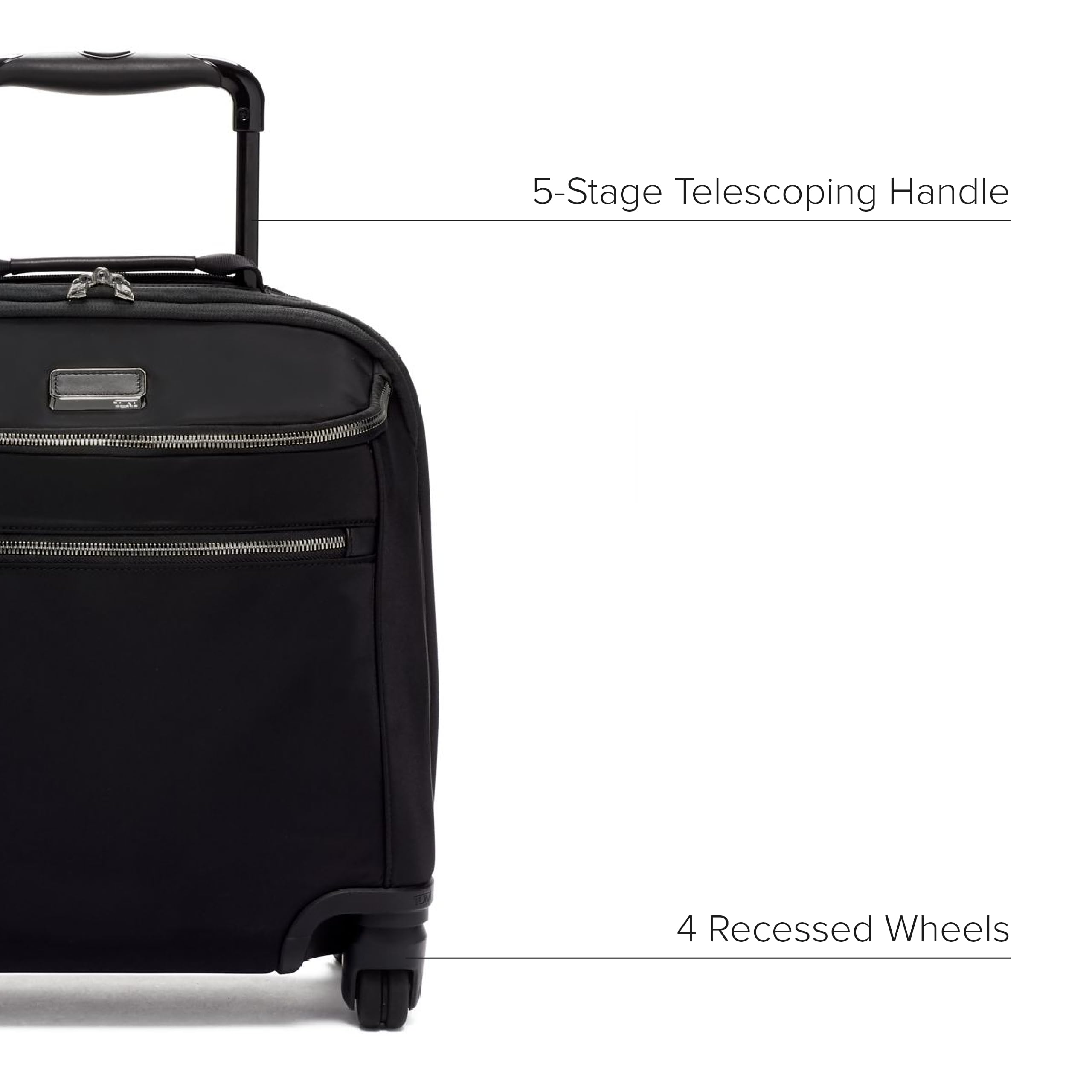 TUMI - Voyageur Oxford Compact Carry-On - Travel Suitcase with Wheels - Lightweight Luggage for Women - TUMI Tracer - Black/Gunmetal