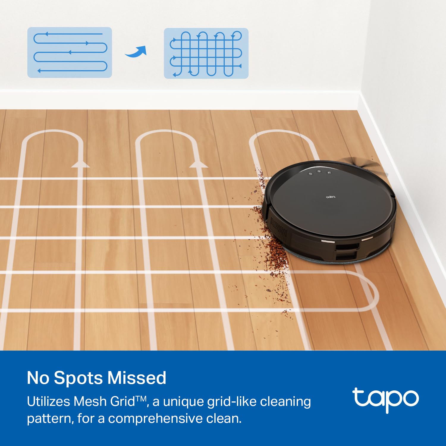 Tapo Ultra-Slim LiDAR Smart Navigation Robot Vacuum and Mop, 5300Pa Max, 97%+ Dust Pickup, Customizable Cleaning, Self-Charging, Works w/Alexa & Google Home, RV20 Max