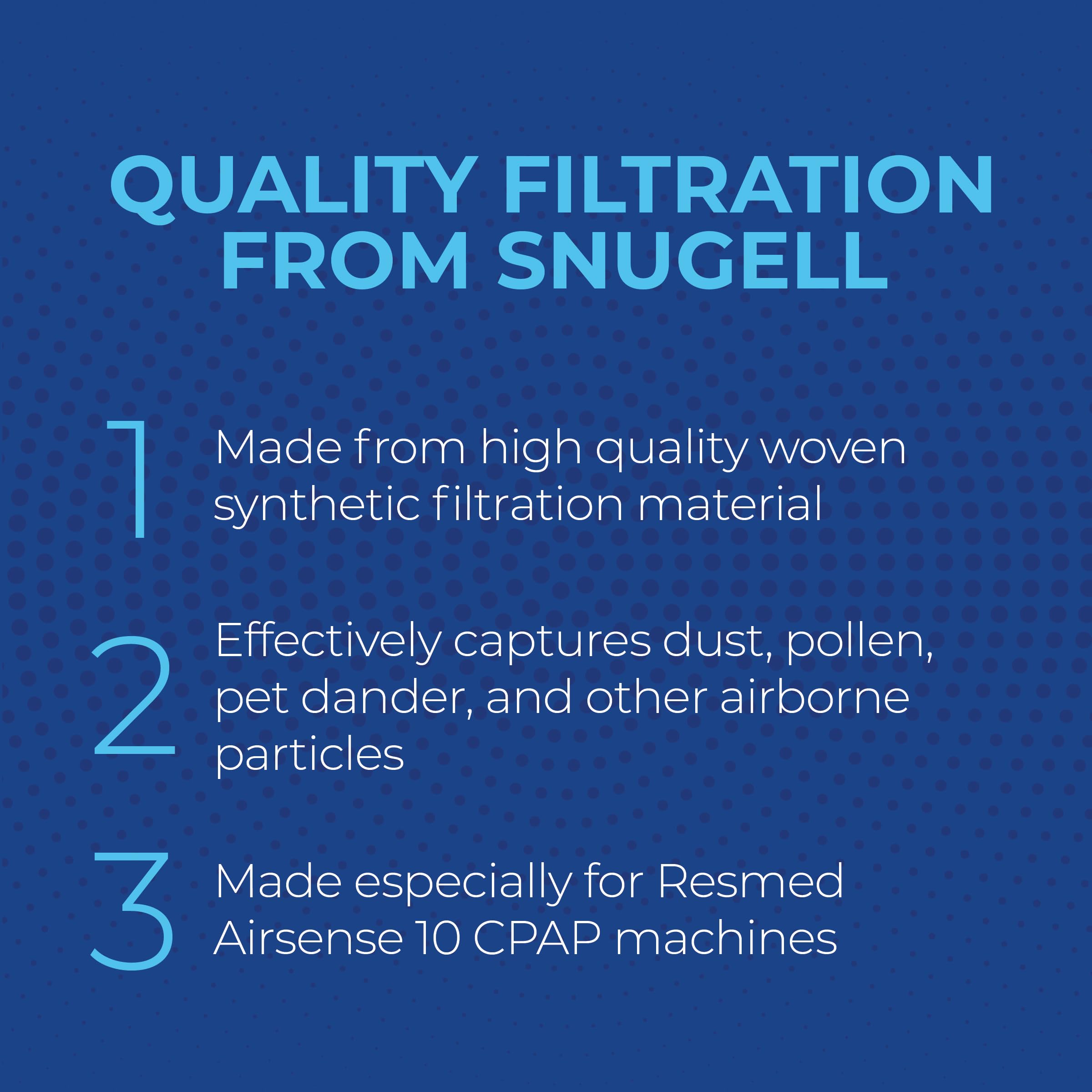 Disposable Replacement CPAP Filters by Snugell (6-Pack) - Compatible with Resmed Airsense 10, Aircurve 10-S9 Series - for Home and Travel Use