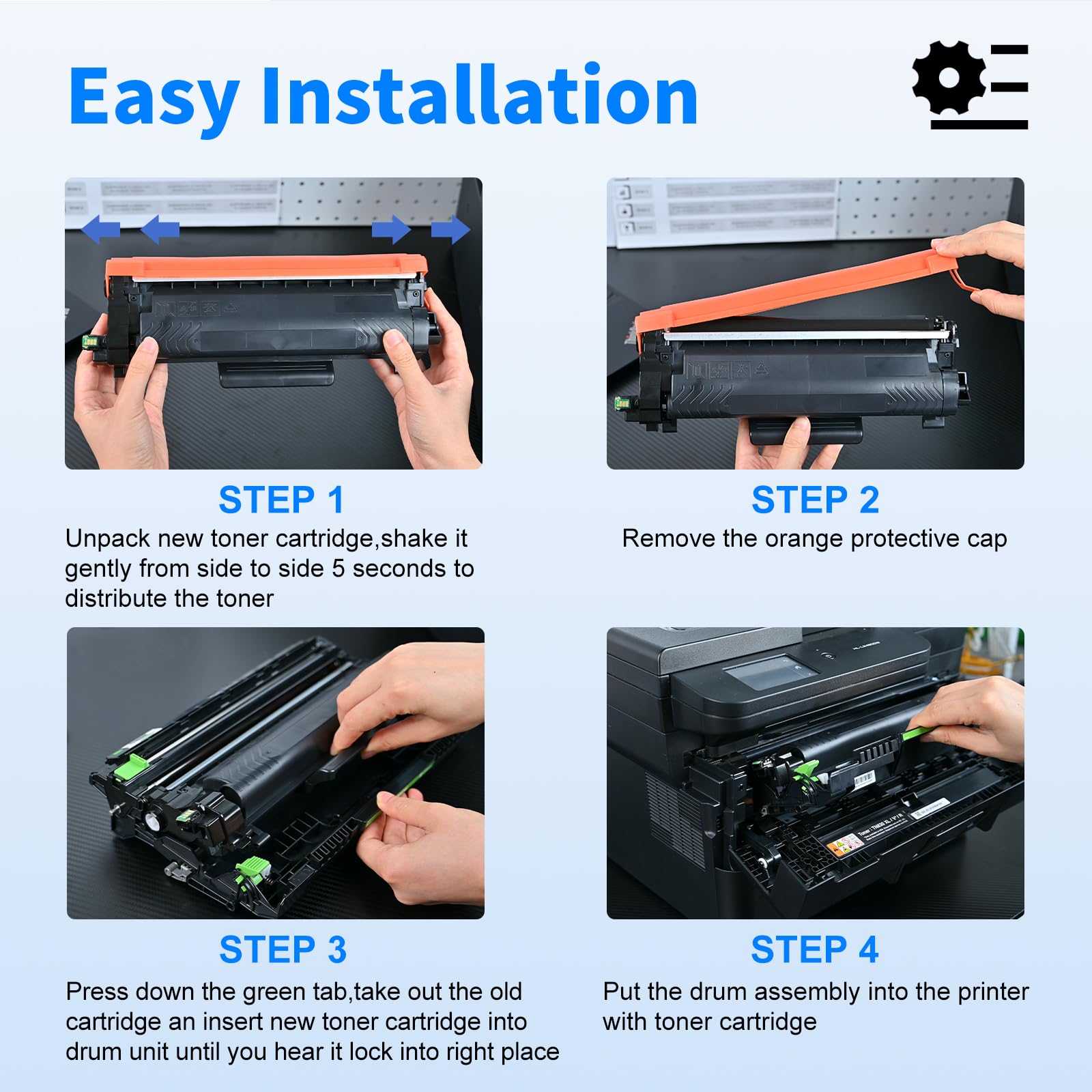 myCartridge Compatible Replacement for Brother TN830XL TN830 TN-830XL Toner for Brother Printer for HL-L2460DW DCP-L2640DW HL-L2405W MFC-L2820DW HL-L2400D HL-L2480DW MFC-L2820DWXL ,TN830XL 2PK