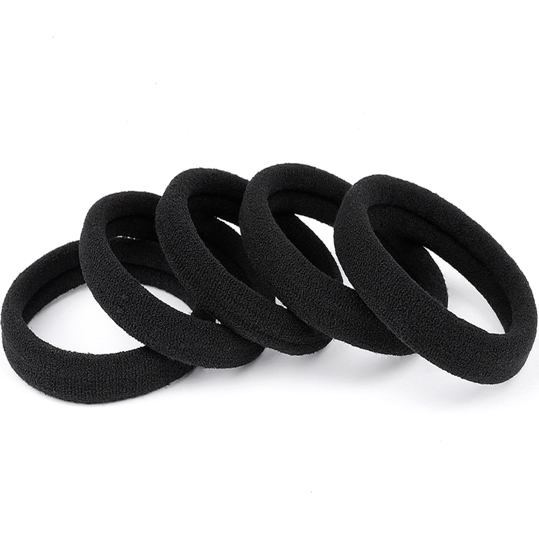 Black Hair Ties No Damage 100 Pcs Ponytail Holders Elastic Hair Ties Thick Hair Bands for Women Girls Thick Curly Hair