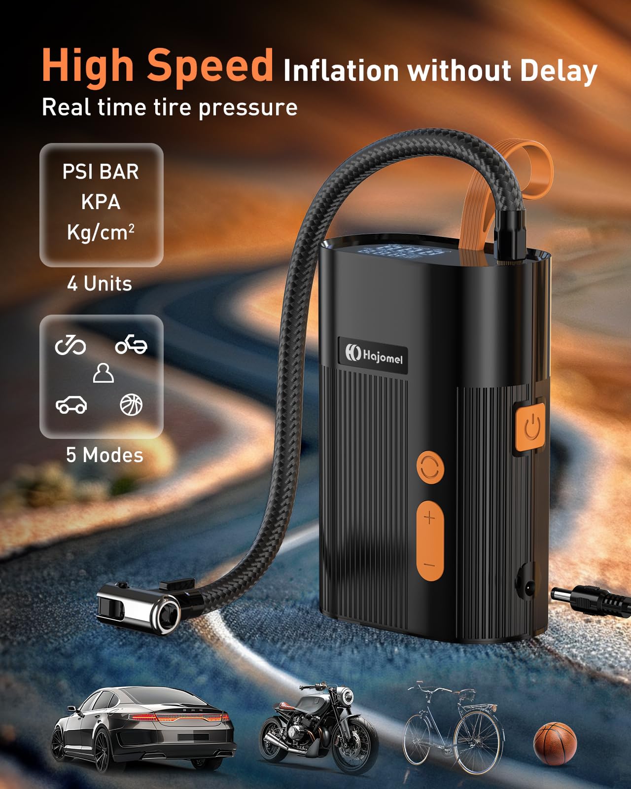 Tire Inflator Portable Air Compressor - DC12V Air Pump for Car Tire(No Battery)150PSI Tire Inflator with Pressure Gauge/LCD Screen, Car Accessories, Car Tires Pump Motorcycles Pump/Bike Pump/Ball Pump