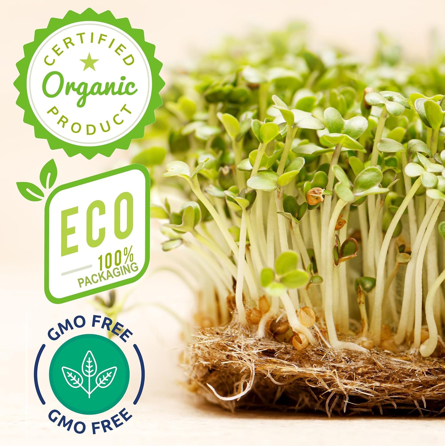 Broccoli Sprouting & Microgreens Seeds x 1 lb. Organic, Non-GMO, Heirloom Sprout Seeds Kit, Bulk Resealable Container for Growing Superfood Sprouts and Microgreens