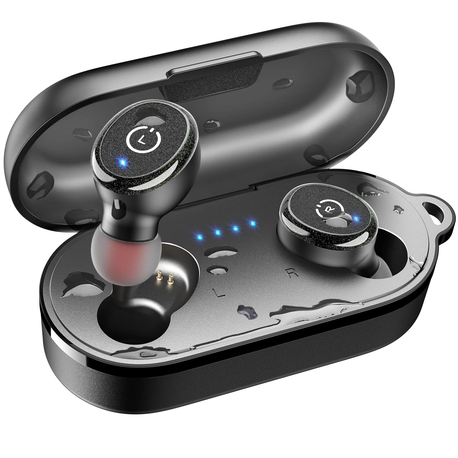 TOZO T10 (Classic Edition) Bluetooth 5.3 Wireless Earbuds with Wireless Charging Case IPX8 Waterproof Stereo Headphones in Ear Built in Mic Headset Premium Sound with Deep Bass, 32 Preset EQs via APP