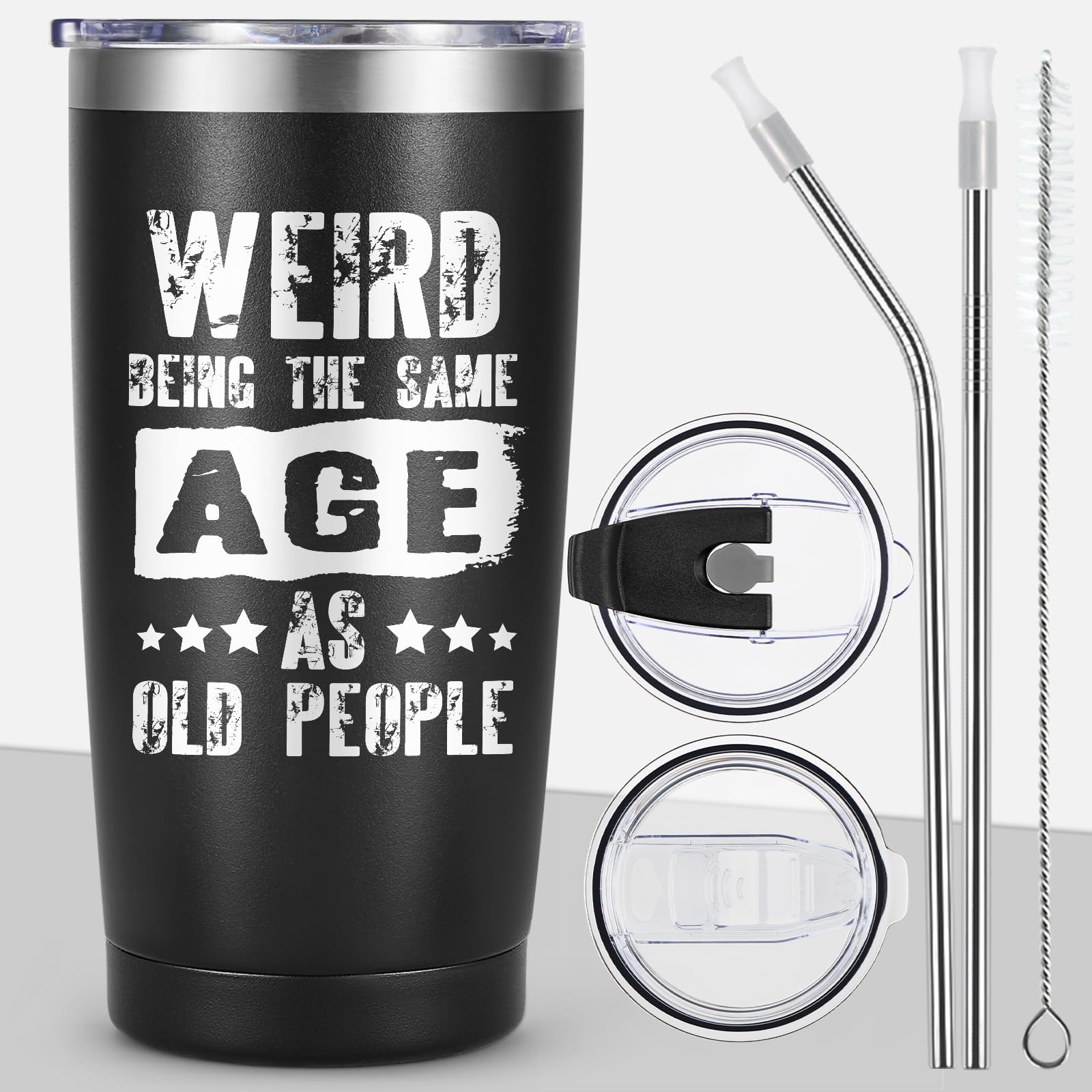 LiqCool Funny Birthday Gifts for Men, Unique Gag Birthday Gifts Ideas for 40th 50th 60th 70th 80th, Cool Weird Old People 20oz Tumbler for Dad Husband Friend Grandpa Him Valentines Day