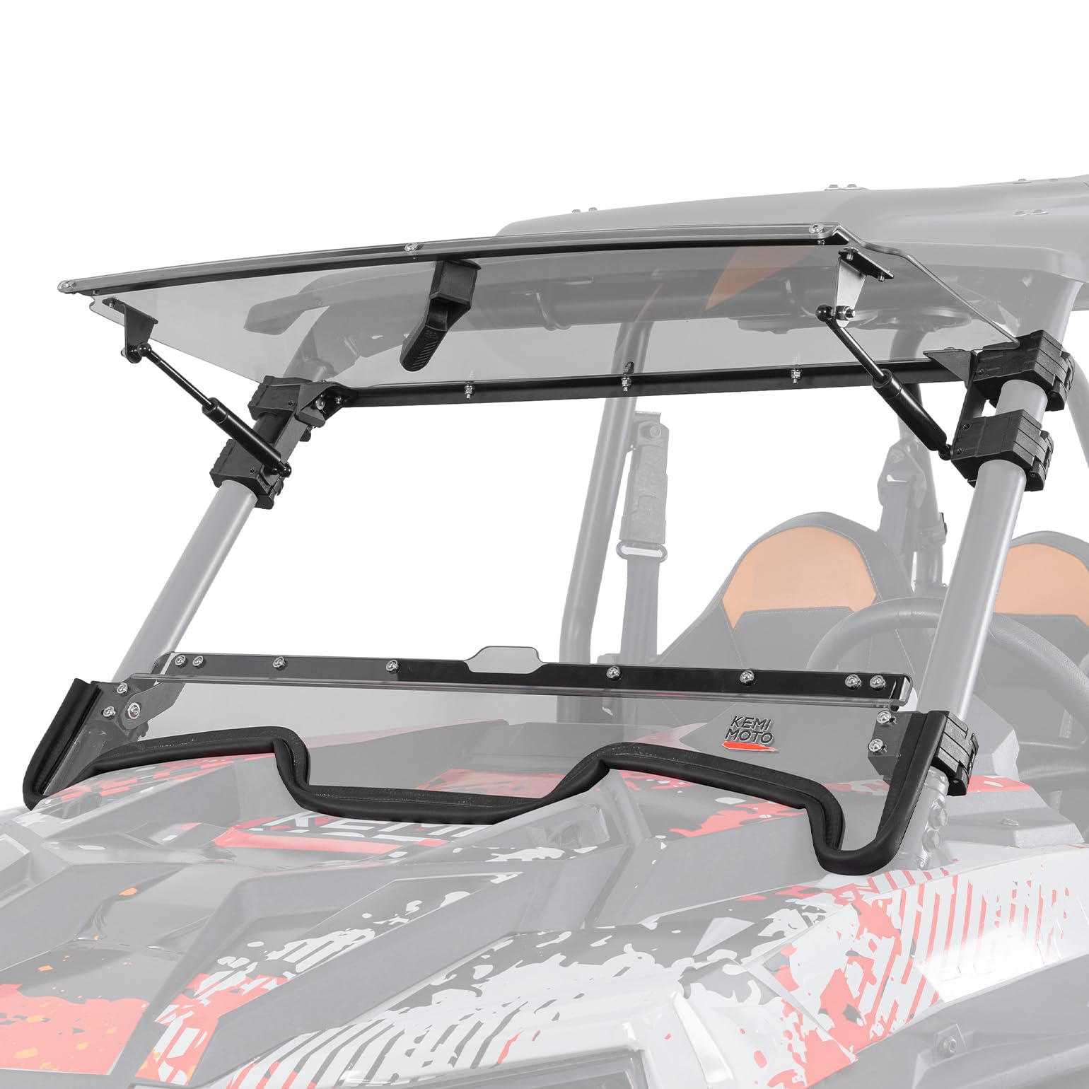 KEMIMOTO 19-23 XP 1000 Flip Up Windshield Upgraded Fit and Seal, Compatible with 2019-2023 Polaris RZR XP 1000 /RZR XP Turbo 2 and 4 Seater, Heavy Duty 2-IN-1 Folding Window Hard Coated PC