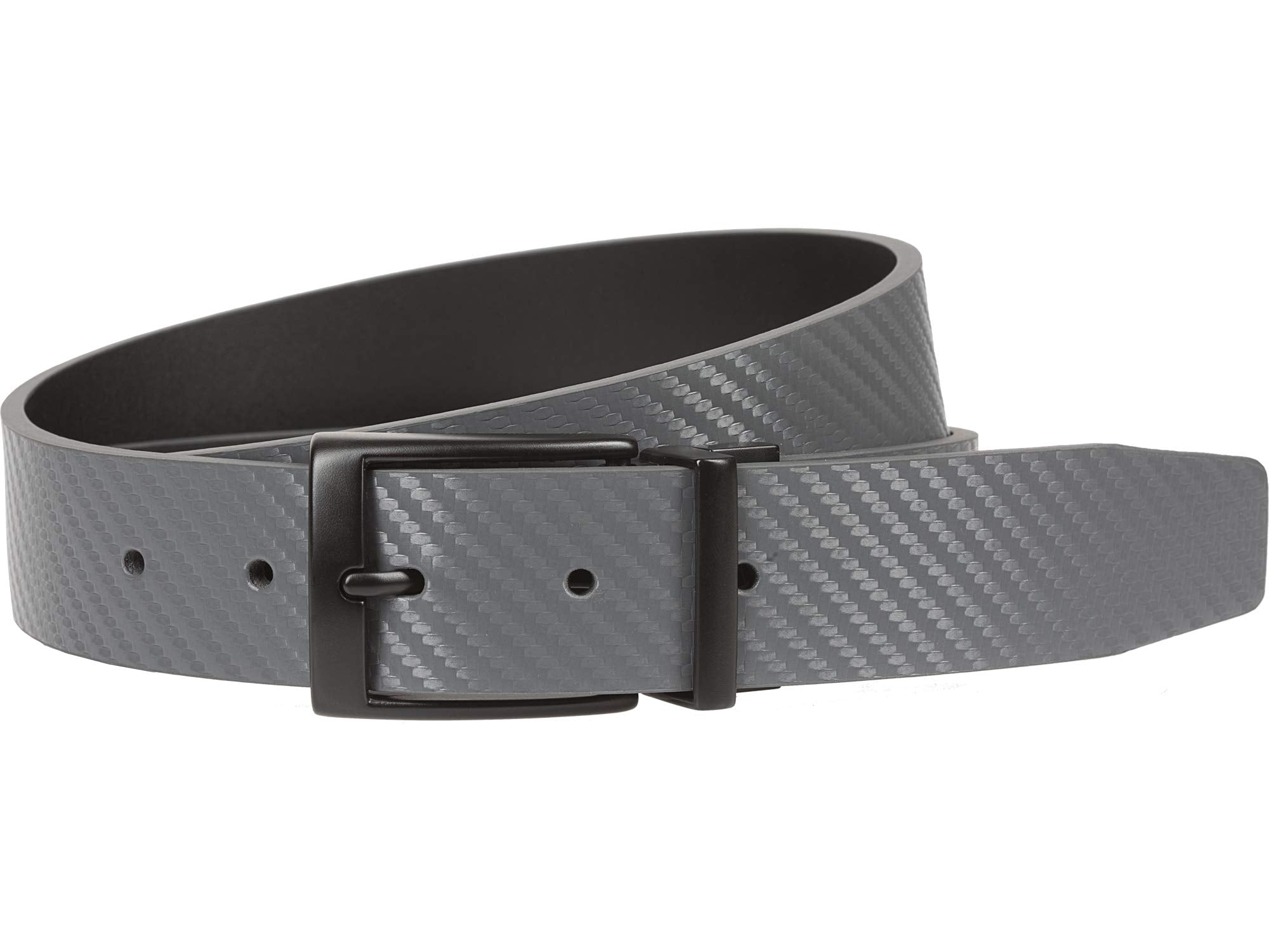 Nike Men's Standard Carbon Fiber-Texture Reversible Belt, Dark Grey/Black, 32