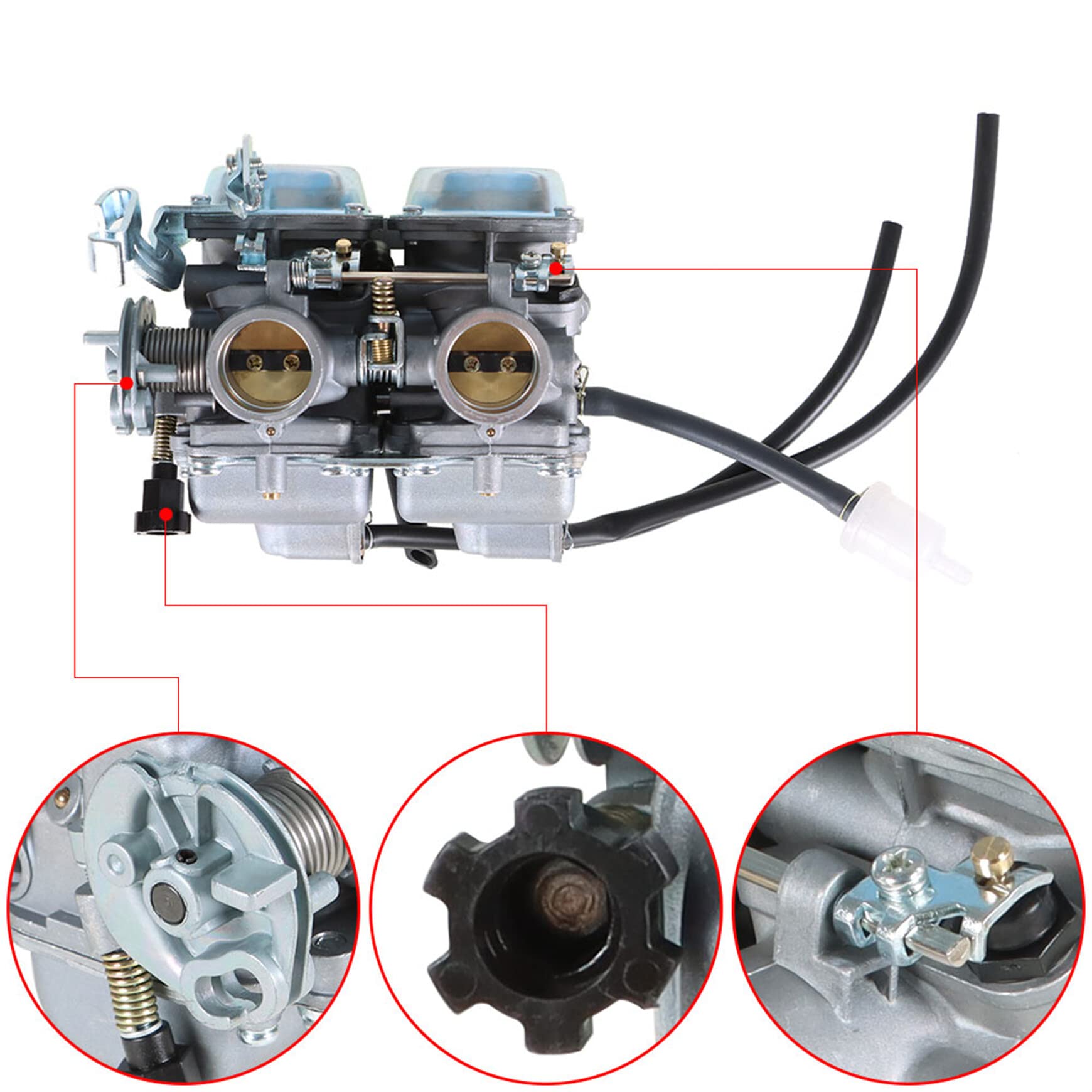 Silscvtt Carburetor Dual ASSY Set Chamber Replacement for Honda 250 CMX250C 1985-2014 CA250 1996-2010 CA CMX 250 C Motorcycle Carb