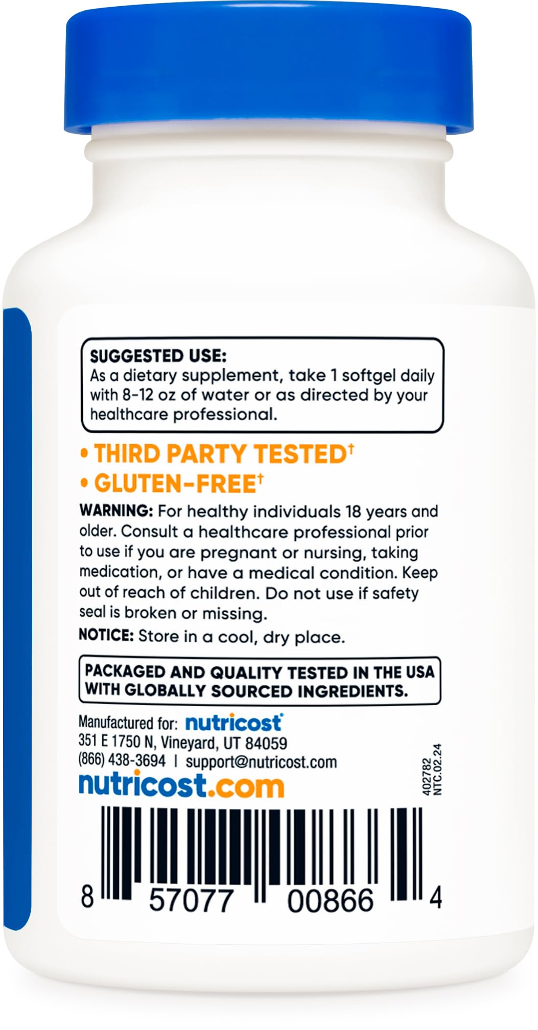 Nutricost Vitamin K2 (MK7) (100mcg) + Vitamin D3 (5000 IU) 120 Softgels - Gluten Free and Non-GMO