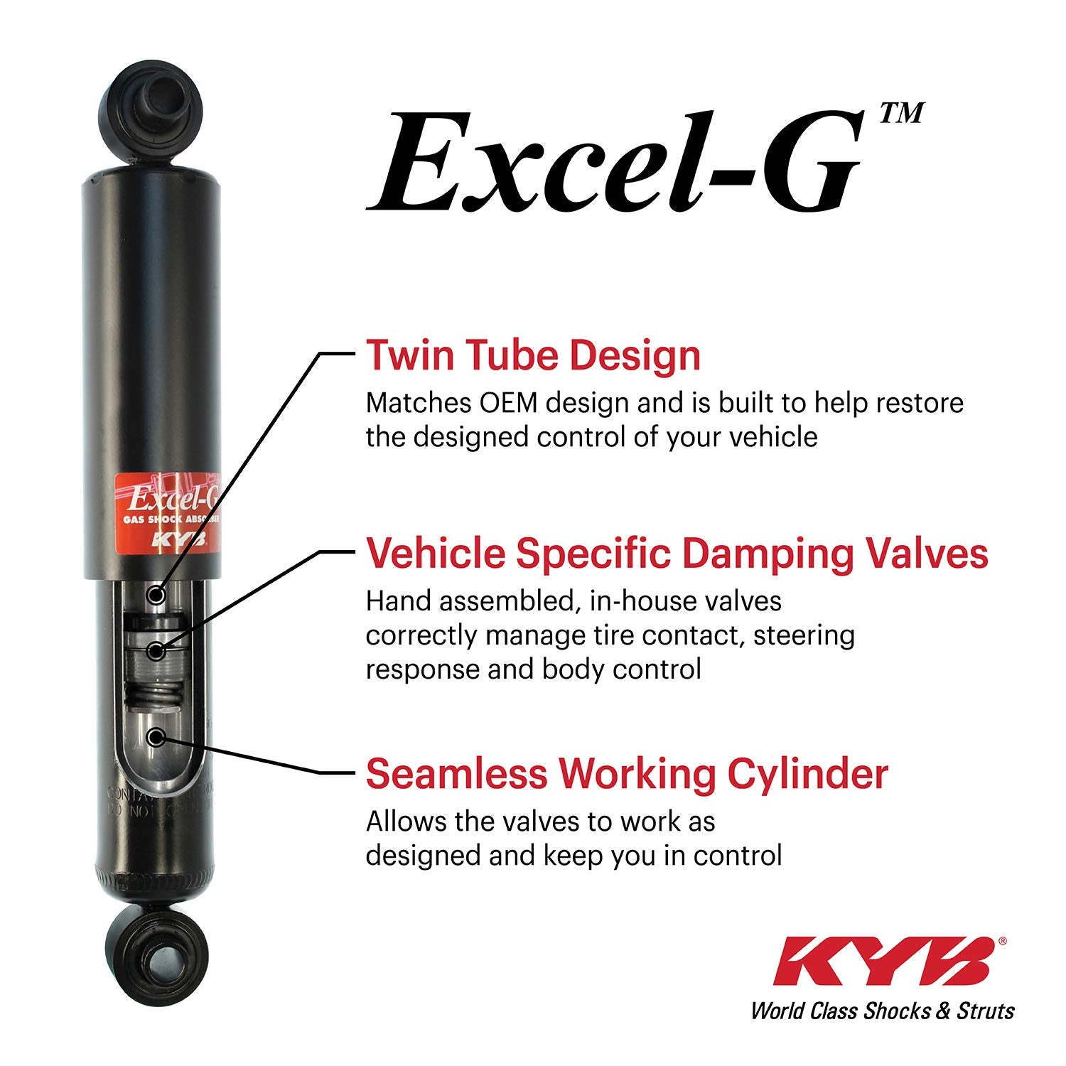 KYB 339718 Excel-G Gas Strut, Black