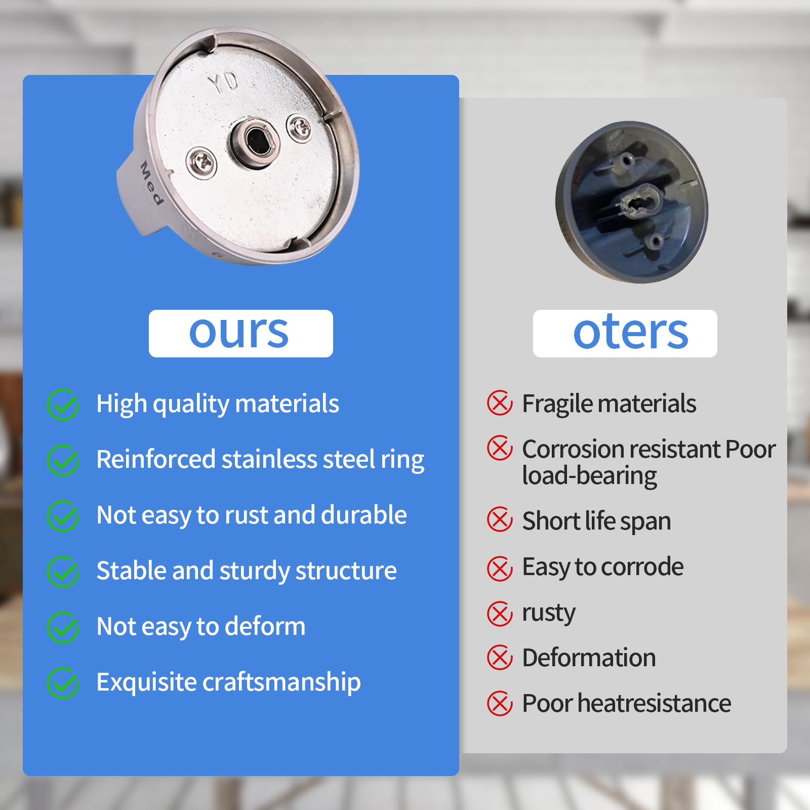 DG94-03500A/Z 4Pcs DG94-03500V DG94-03500W Compatible Replacement Knob for Samsung Electric Stove Models NE63T8111SS/AA NE63T8311SS/AA NE63T8751SS/AA NE63T8711SS/AA