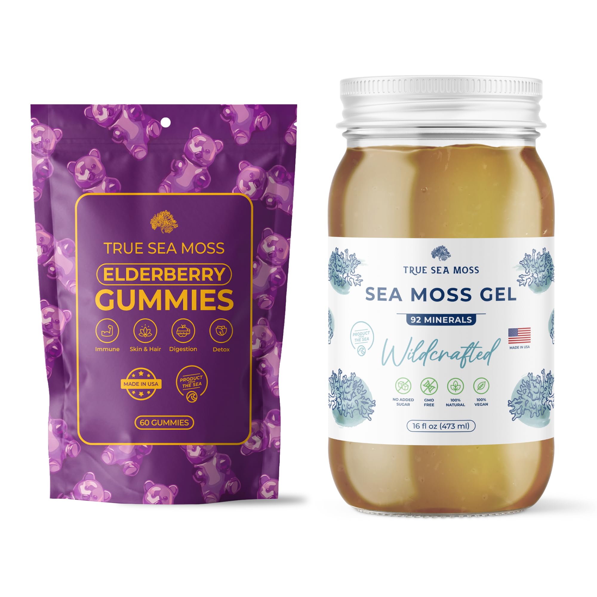 Elderberry Gummies with Sea Moss (Pouch) & Sea Moss Gel