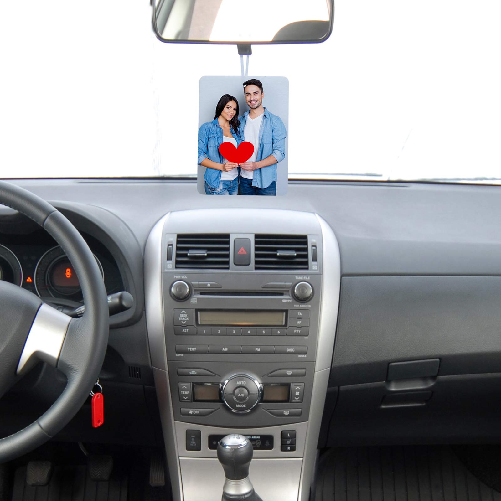 Maitys 100 Pieces Sublimation Air Fresheners Blanks Sheets DIY Felt Air Freshener Rectangle Fragrant Sheets with 100 Pieces Bags and Rope for Most Car Decoration