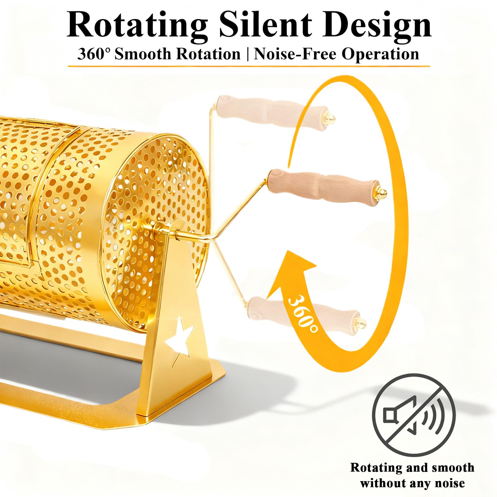 AMOEJOV Raffle Drum, Professional Raffle Ticket Spinning Cage,Thickened Metal Raffle Ticket Spinner Box with Sealing Tape, Silent Design Wooden Turning Handle.for Lottery Games, Bingo, Raffle Balls