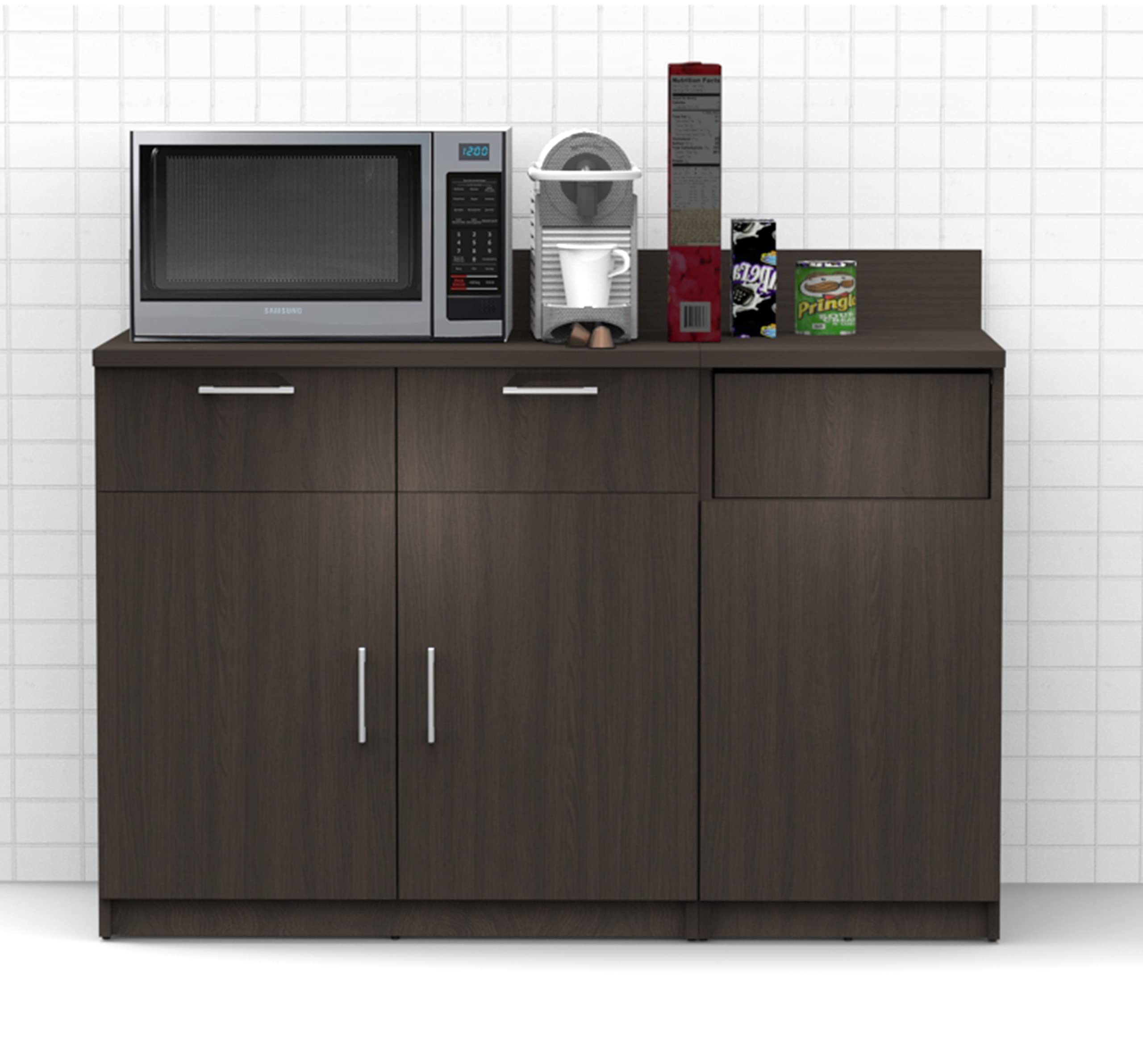 BREAKtime Coffee Break Lunch Room Furniture Buffet Color Espresso - Factory Assembled (NOT RTA) Furniture Items ONLY. Model 4284 2 Piece Group 54 inch Width