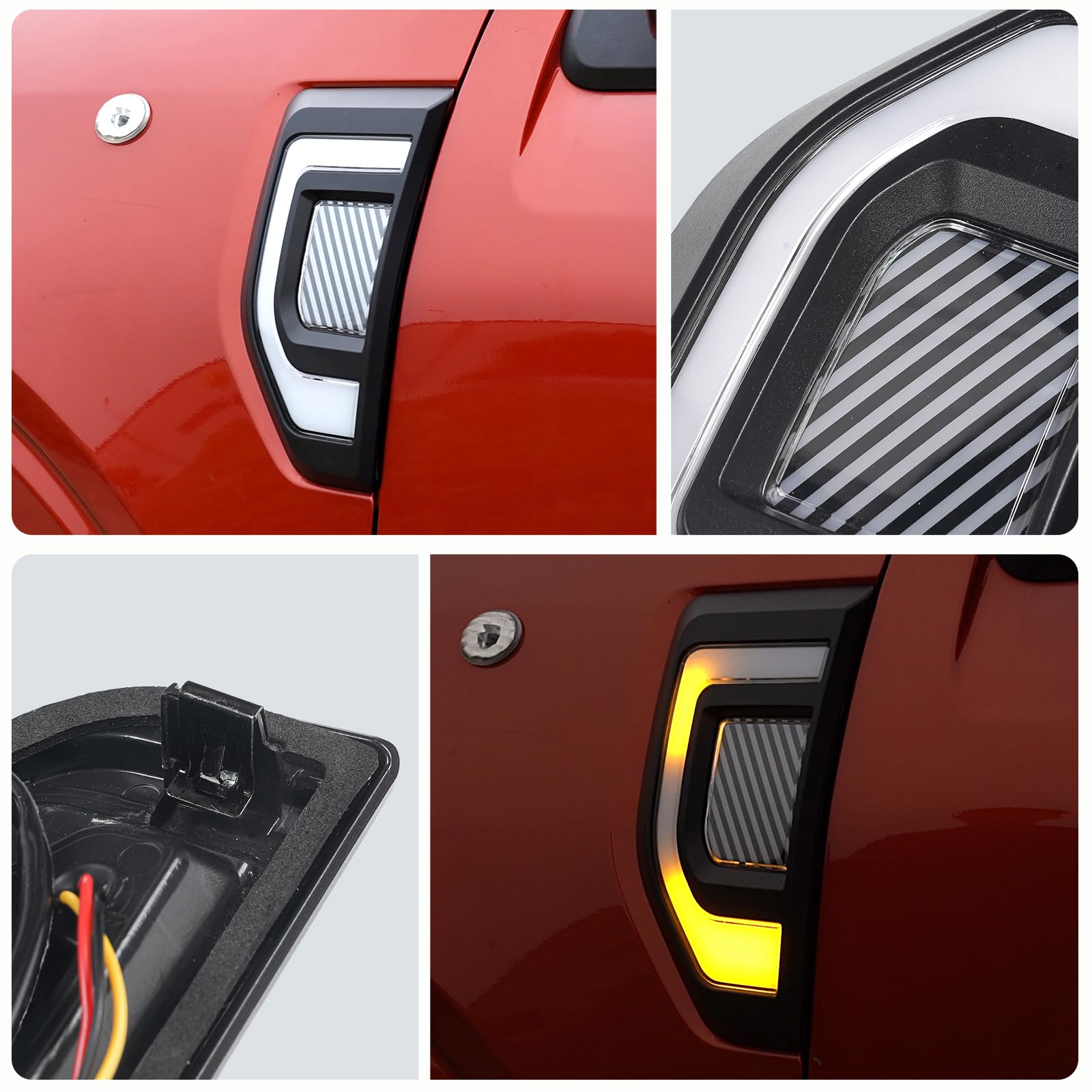 Mabett Side Marker Lights for Ford Maverick 2024 2023 2022, LED Lamps with Fuse & Wiring Harness Fit Maverick Accessories (2Pcs)