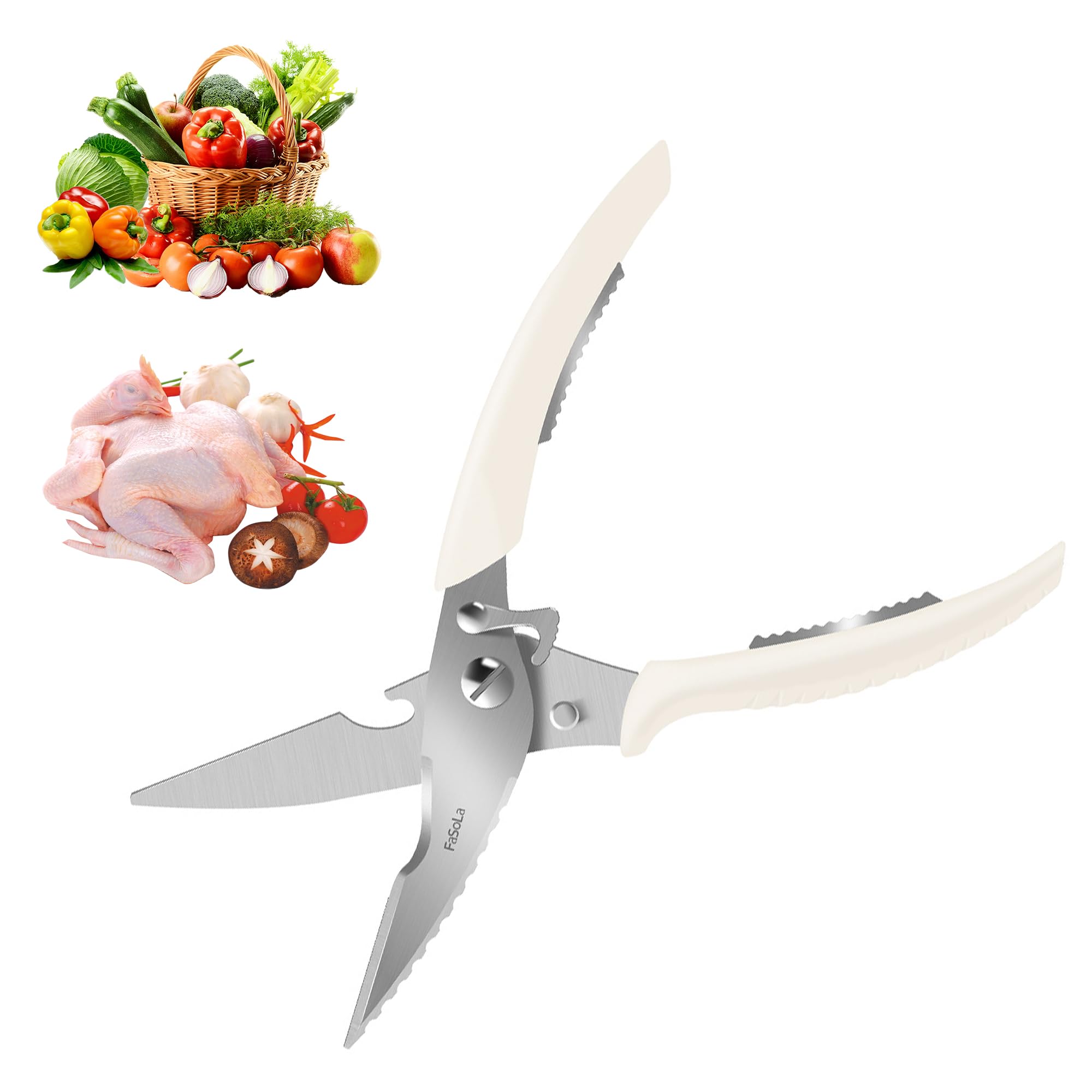 Kitchen Scissors All Purpose, Kitchen Shears for Food, Stainless Steel Kitchen Shears Heavy Duty Scissors for Meat, Chicken, Fish, Vegetables, Poultry Shears Kitchen Utensils