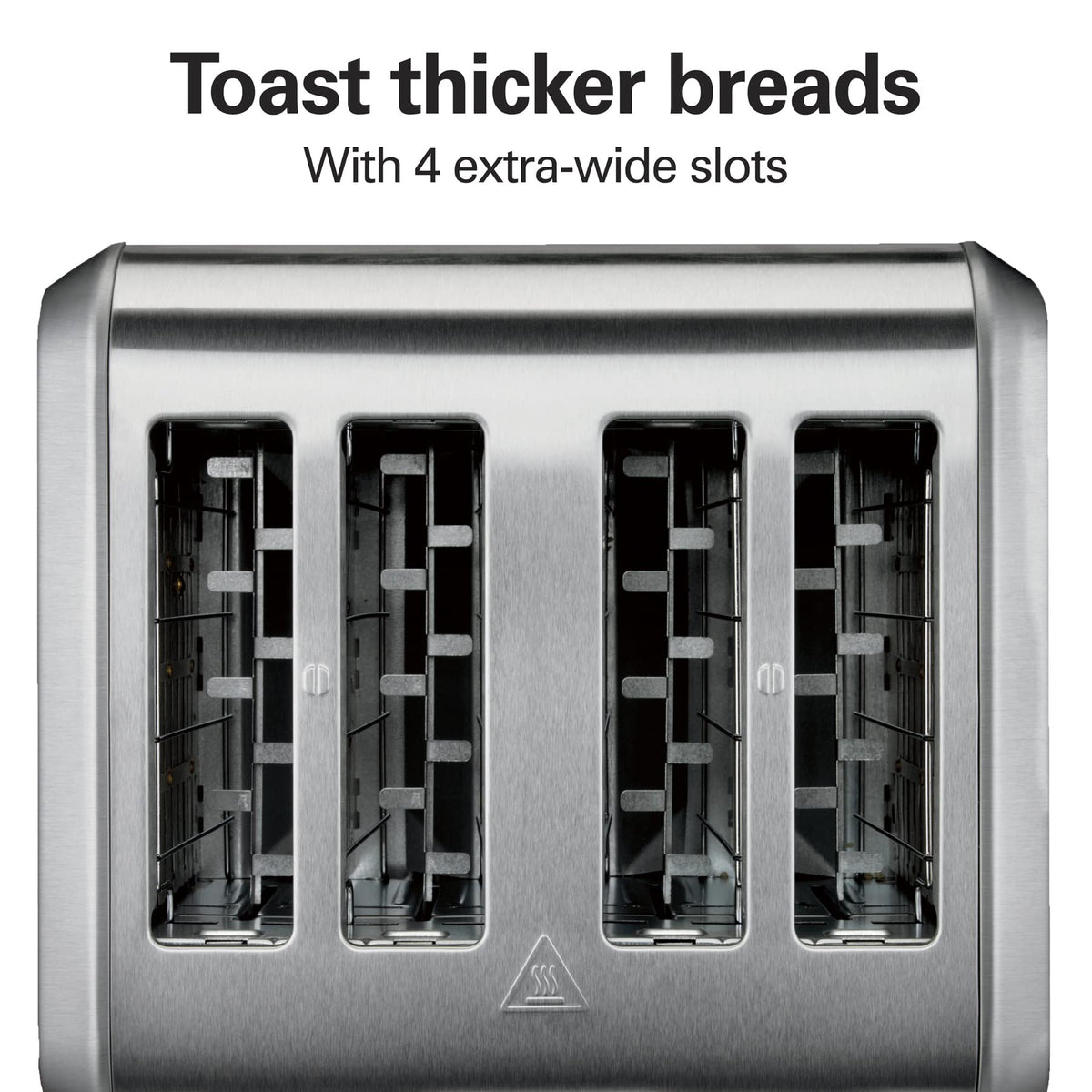 Hamilton Beach 4 Slice Toaster with Extra Wide Slots for Bagels, Shade Selector, Toast Boost, Slide-Out Crumb Tray, Auto-Shutoff and Cancel Button, Brushed Stainless Steel (24910)