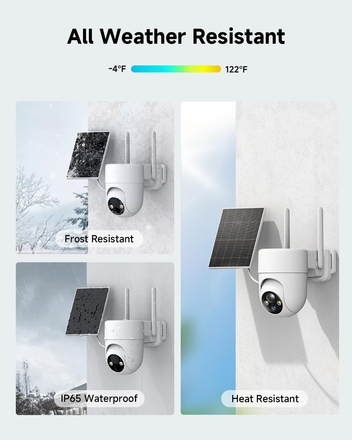 Oculview 2K Solar Security Cameras Wireless Outdoor, 2PCS Outdoor Camera Wireless with 360° View, Cameras for Home Security with Color Night Vision/2-Way Audio, 2.4GHz Wi-Fi Only