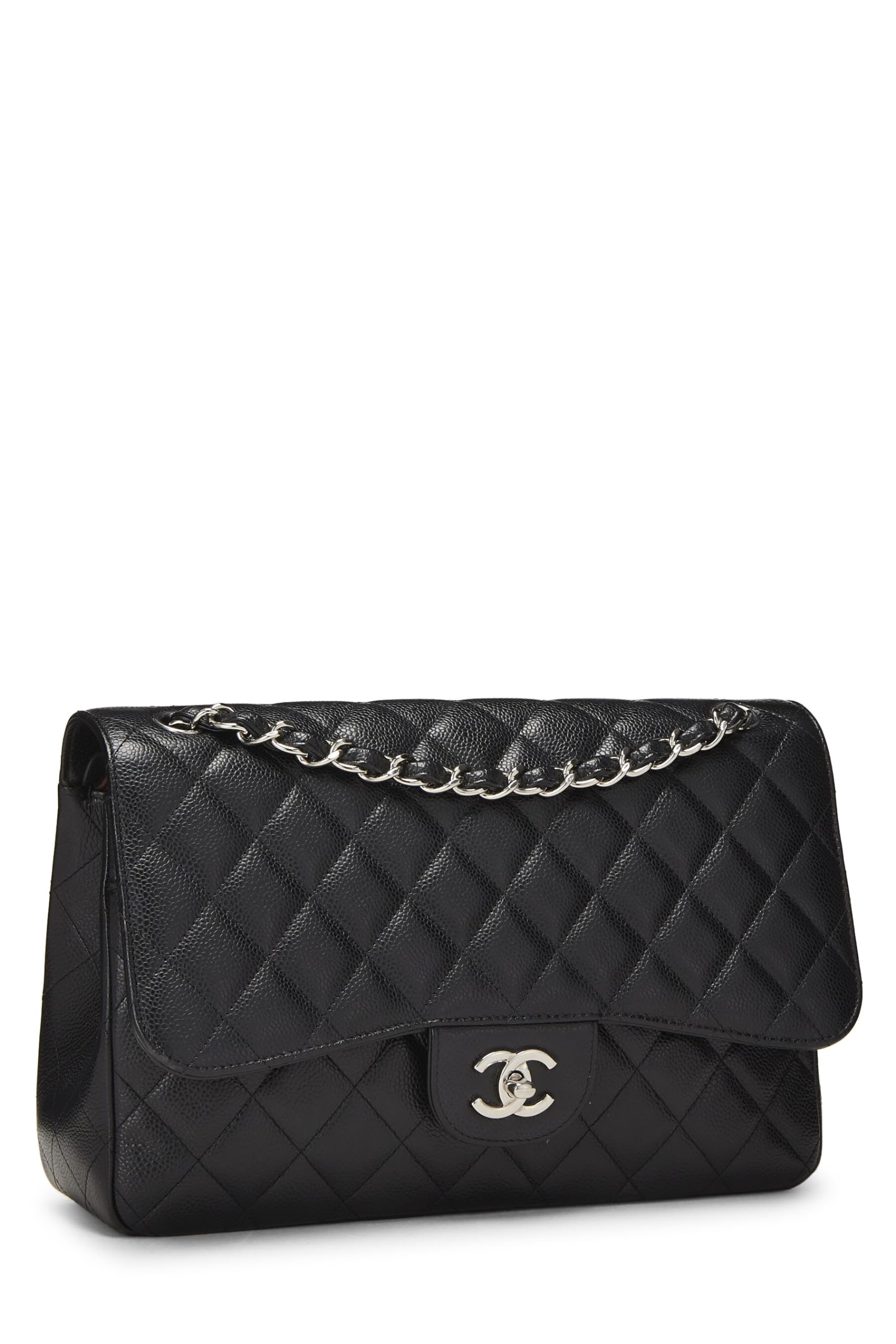 Chanel, Pre-Loved Black Quilted Caviar New Classic Flap Jumbo, Black