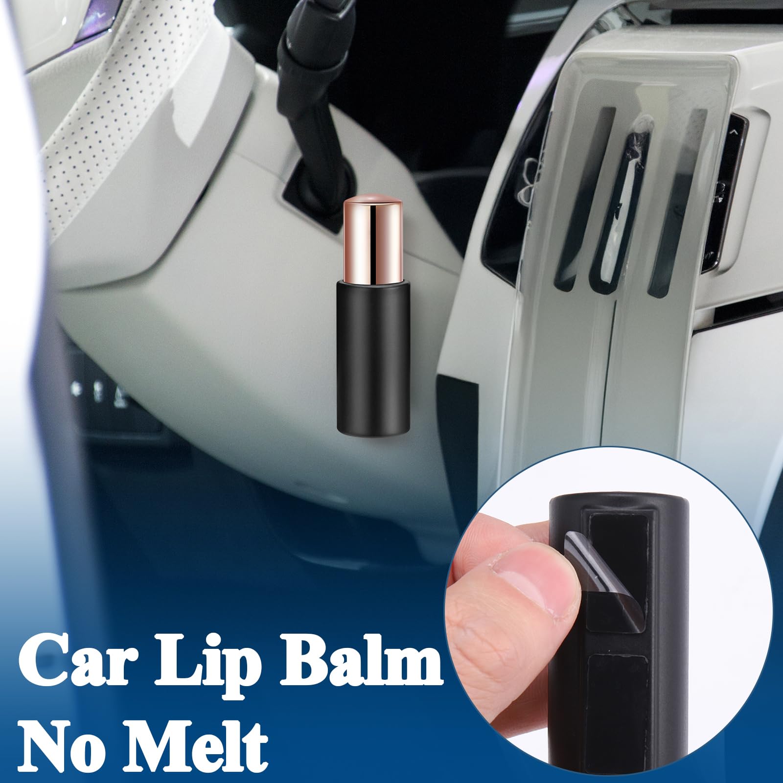 BSRESIN Car Lip Balm Holder, 2 Pcs Silicone Holder for Chapstick No Melt, Mess Free in the Heat, Car Lipsticks Holder for Women Car Accessories Interior