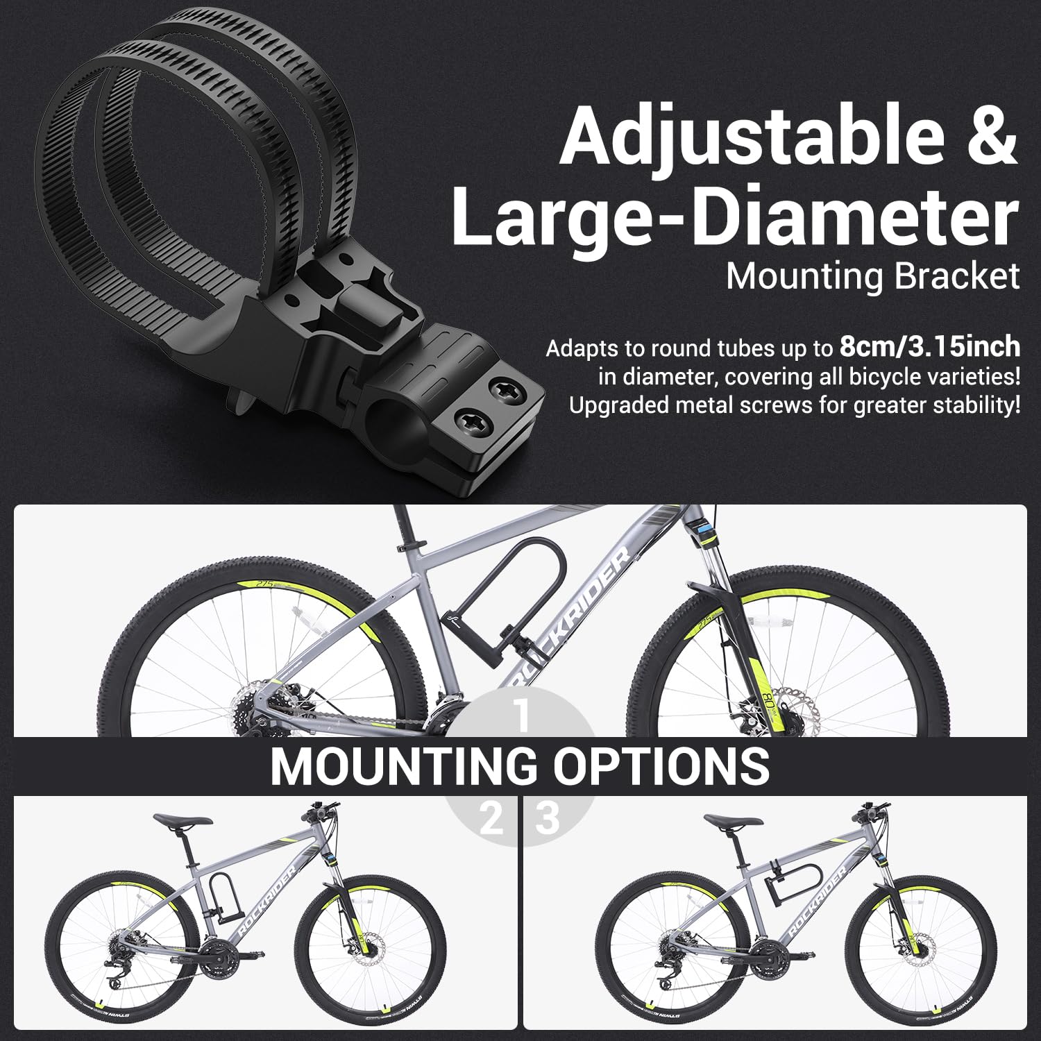 Sportneer Bike Lock: Heavy Duty Bike U Lock with 6ft Security Steel Cable - 18mm Shackle Bicycle U-Locks with Keys and Sturdy Mounting Bracket for Road Mountain Bike Bicycle