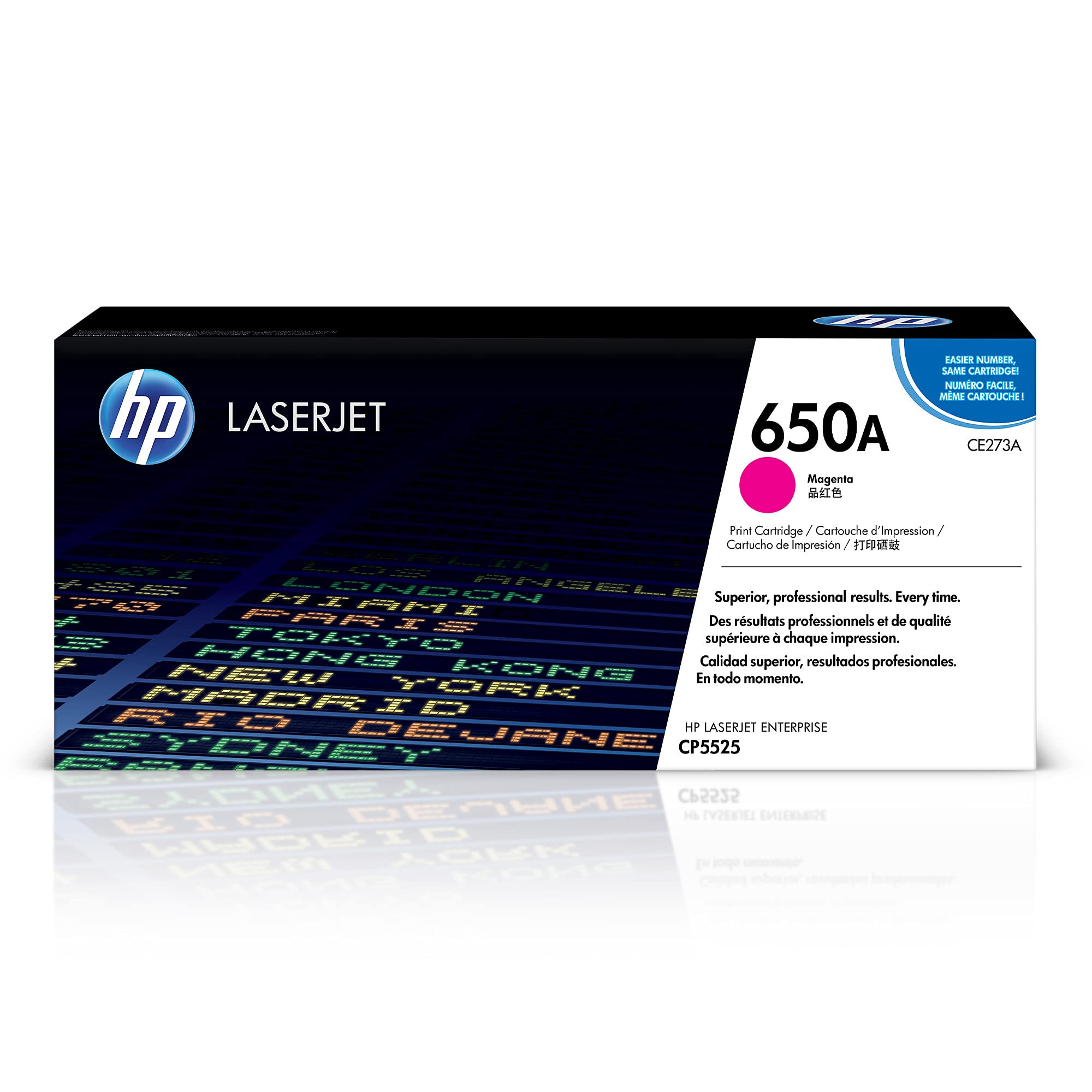 HP 650A Magenta Toner Cartridge | Works with HP Color LaserJet Enterprise CP5525 Series | CE273A