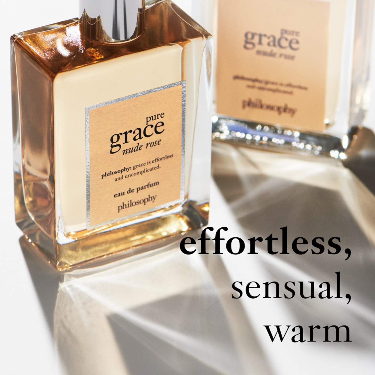 philosophy pure grace nude rose eau de parfum - warm & ethereal women's perfume - with notes of blush rose, dewy greens & musk - luxury perfume for women - long lasting fragrance - 2 fl oz.